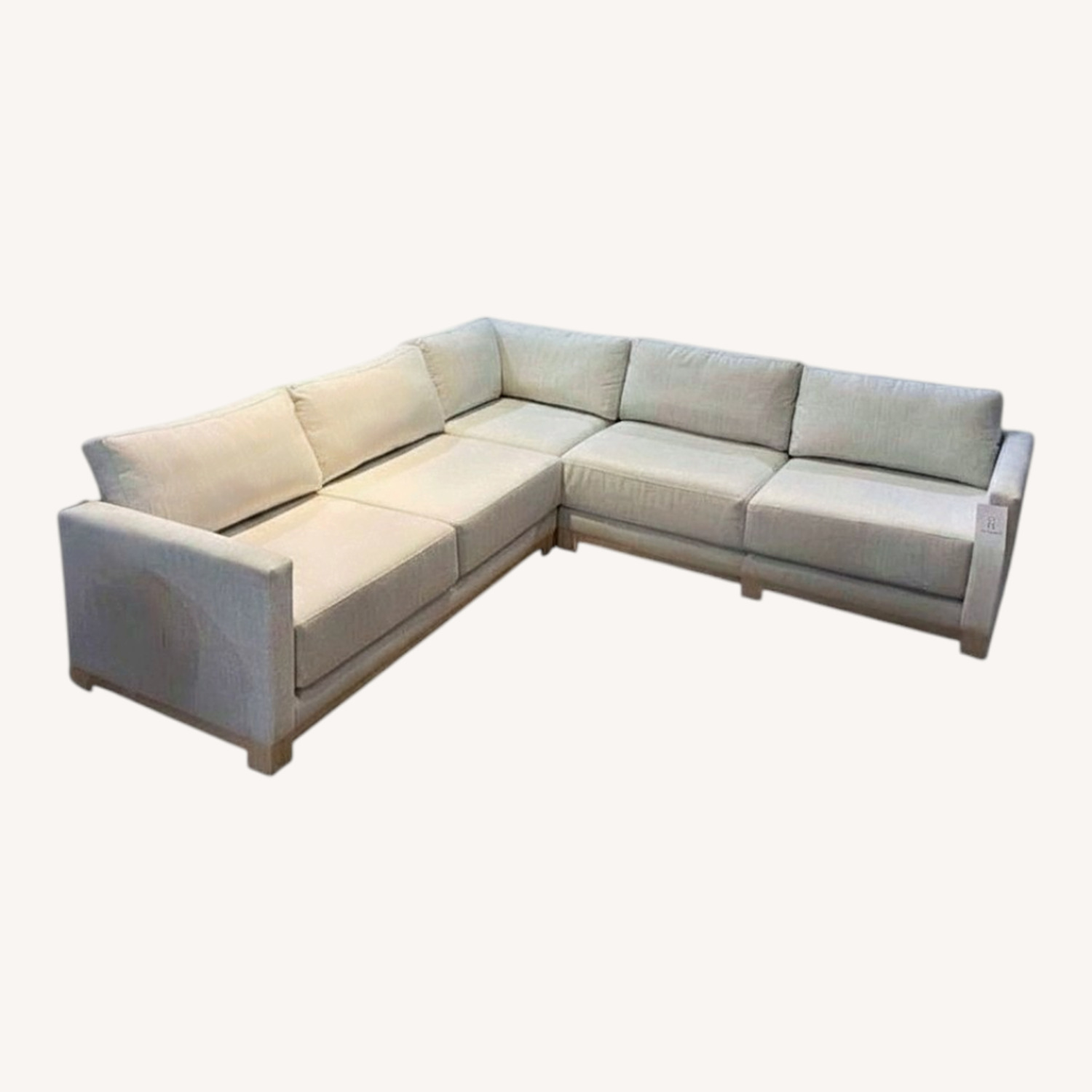 3pc L-Shape Fine Weave Sectional Off White - image-0