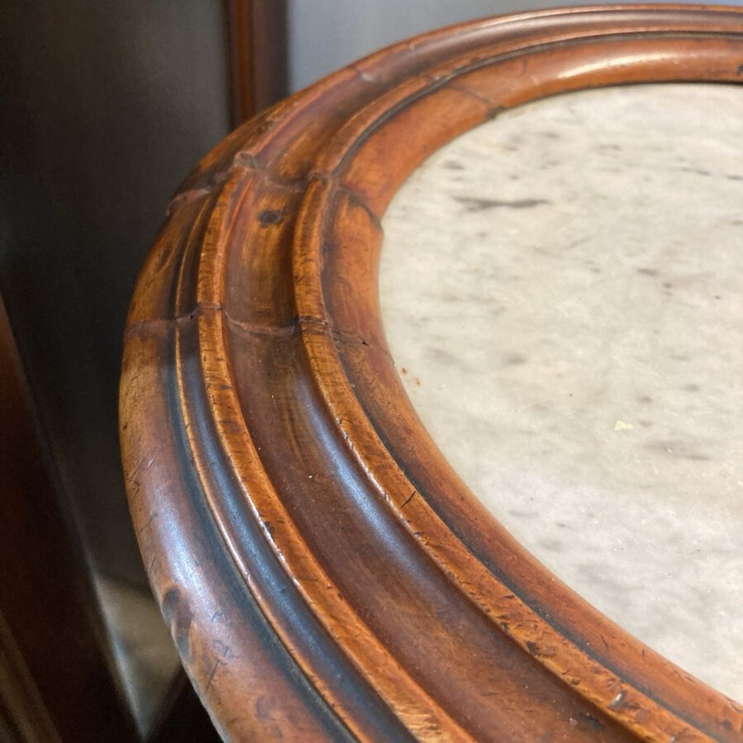 19th Century Marble Top Column Bedside Table - image-5