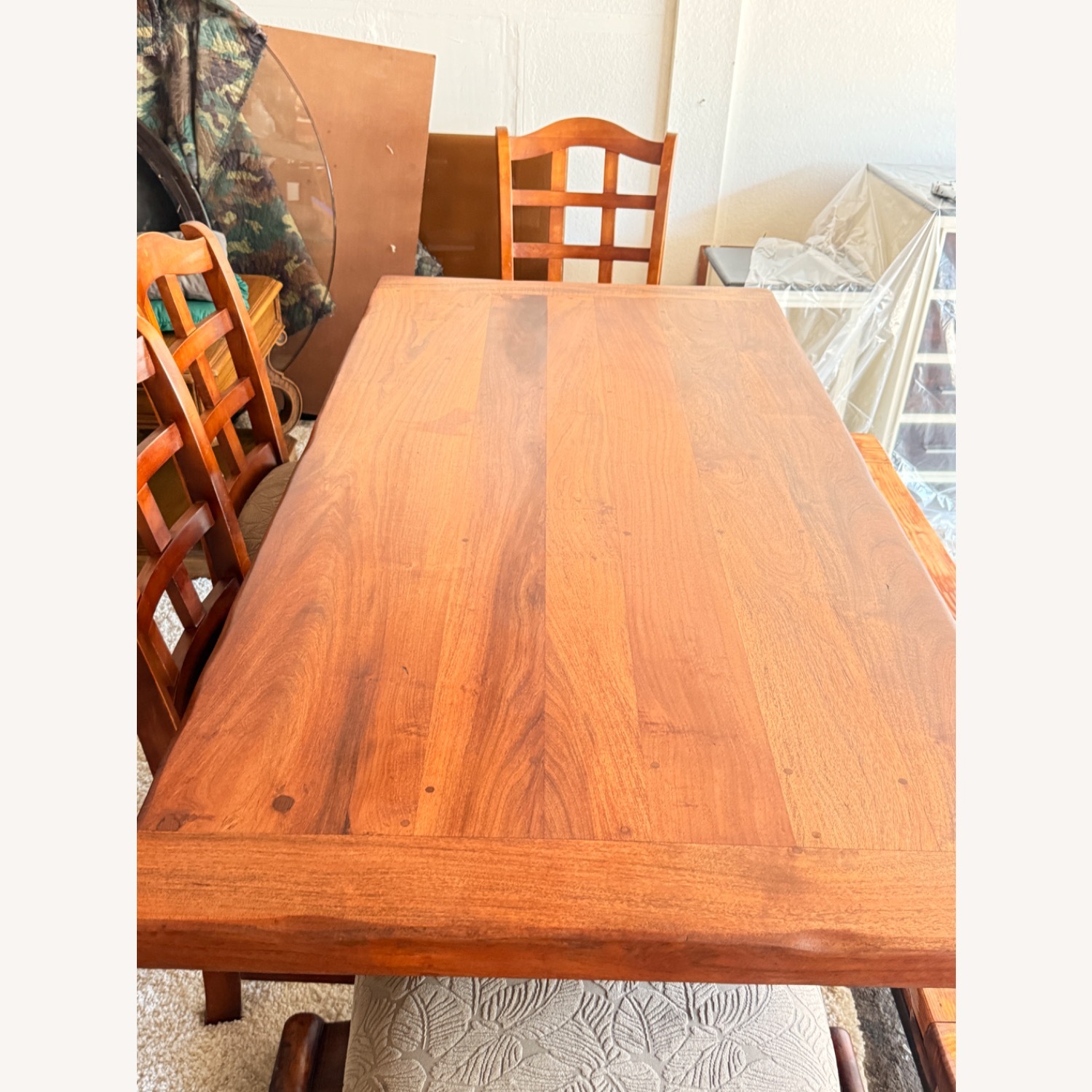 Indian Rosewood Double Trestle Dining Table - image-3