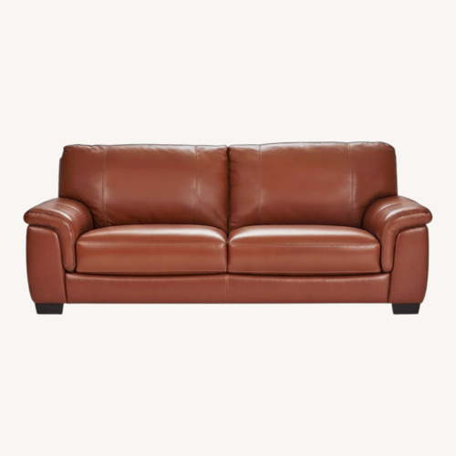 Used Macy's Dark Brown Leather 2 Seater Sofa for sale on AptDeco