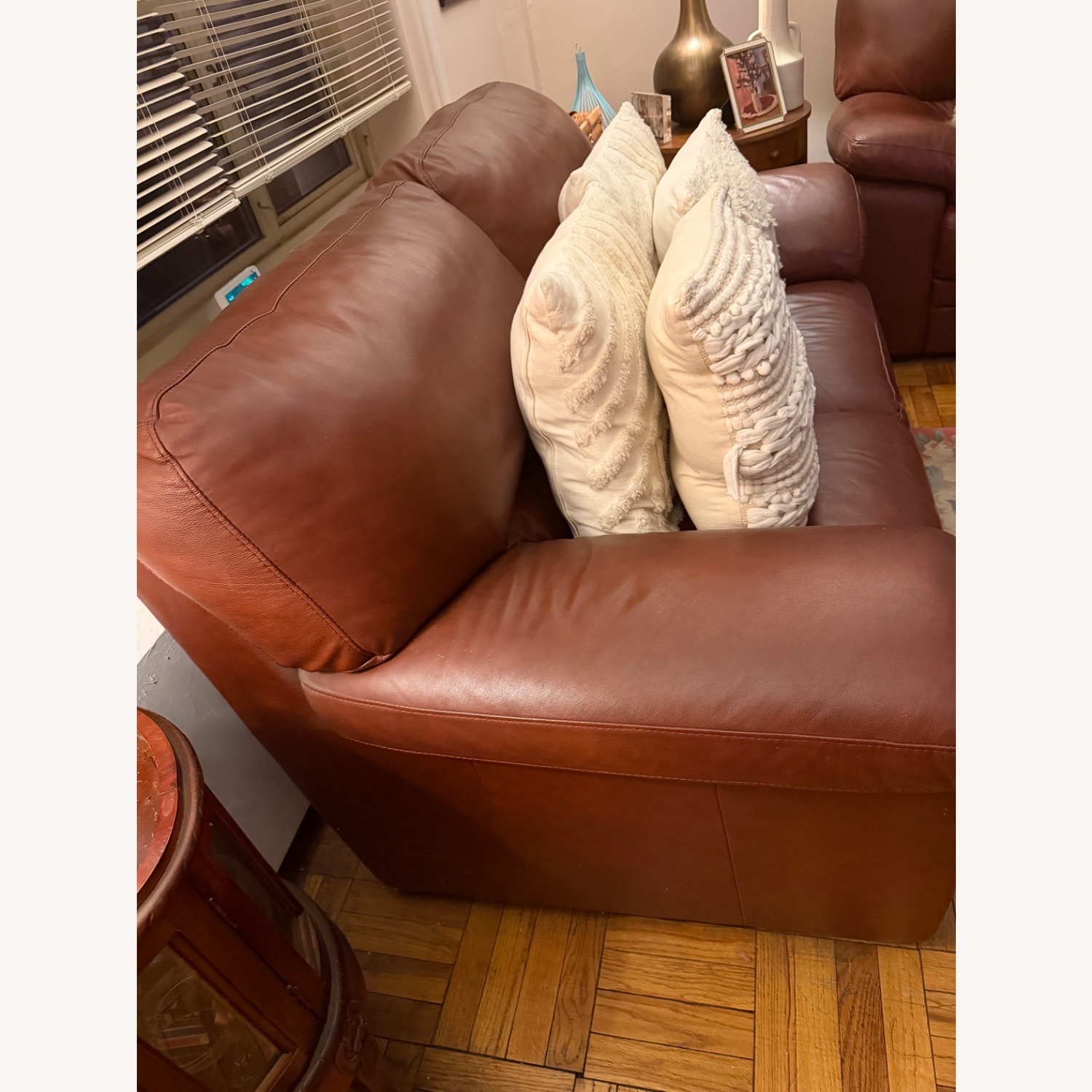 Macy's Dark Brown Leather 2 Seater Sofa - image-4