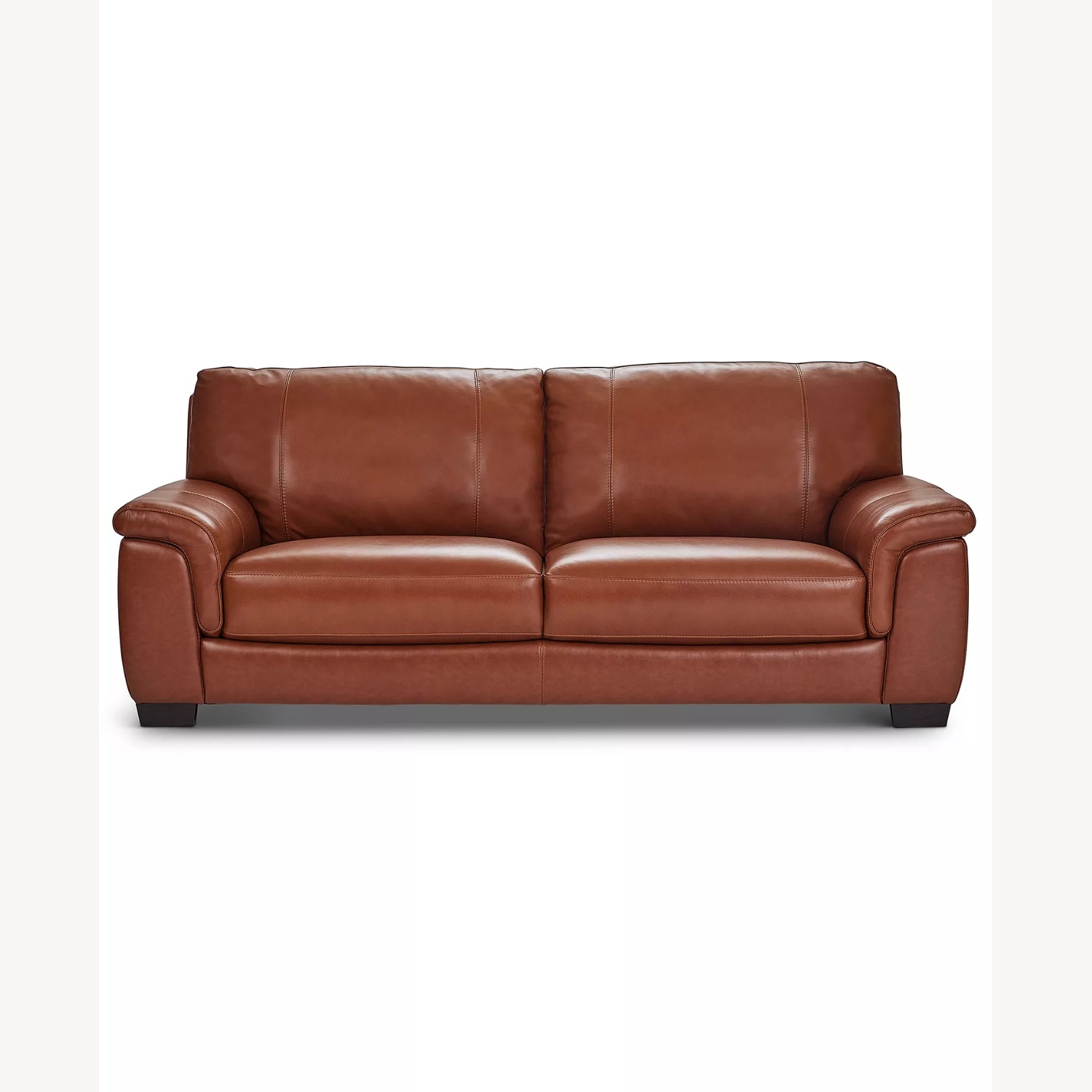 Macy's Dark Brown Leather 2 Seater Sofa - image-5