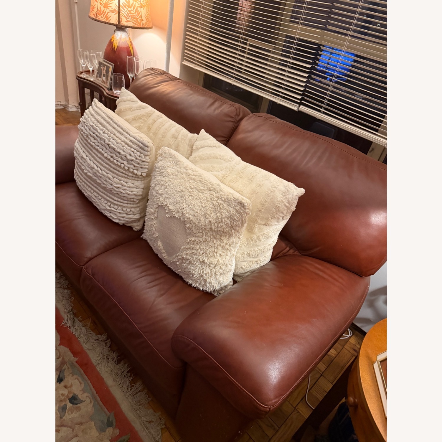 Macy's Dark Brown Leather 2 Seater Sofa - image-2