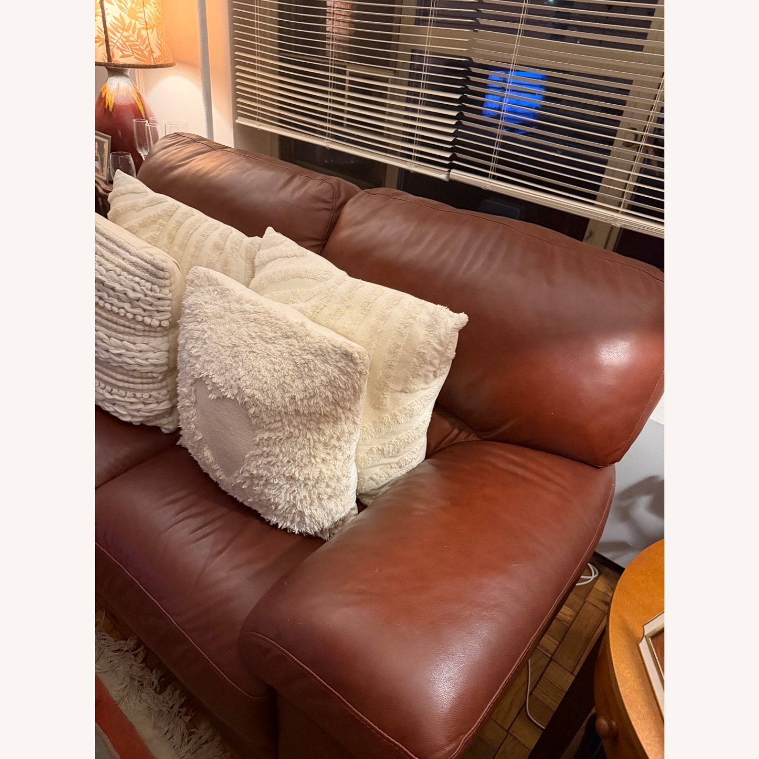 Macy's Dark Brown Leather 2 Seater Sofa - image-1