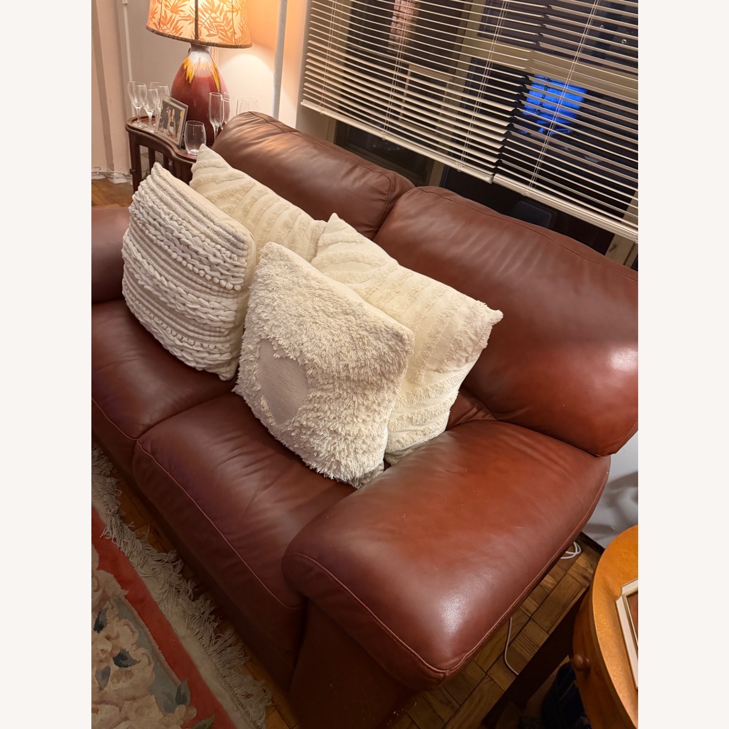 Macy's Dark Brown Leather 2 Seater Sofa - image-3
