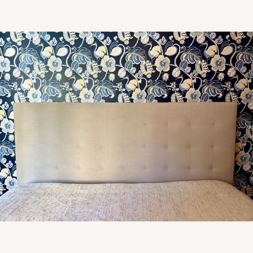 Used West Elm King Tall Grid Tufted Headboard for sale on AptDeco