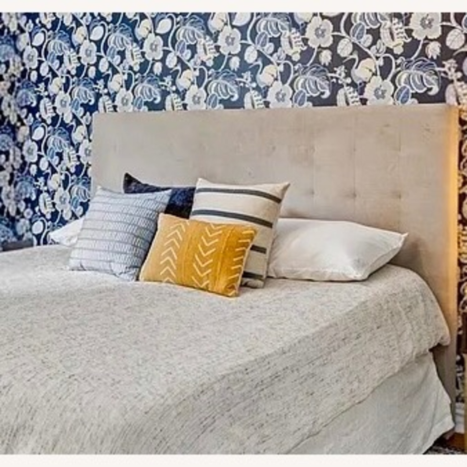 West Elm King Tall Grid Tufted Headboard - image-7