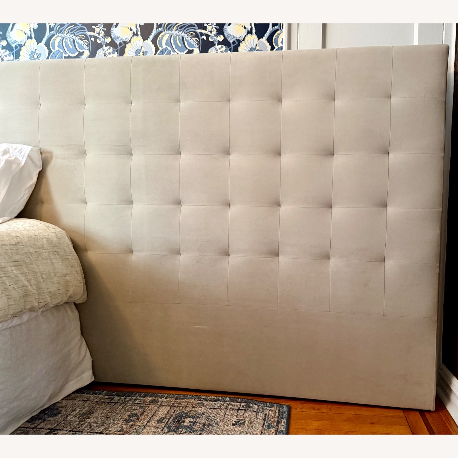 West Elm King Tall Grid Tufted Headboard - image-4