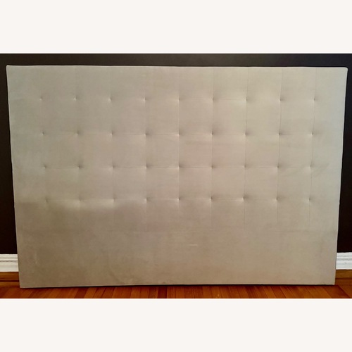 Used West Elm King Tall Grid Tufted Headboard for sale on AptDeco