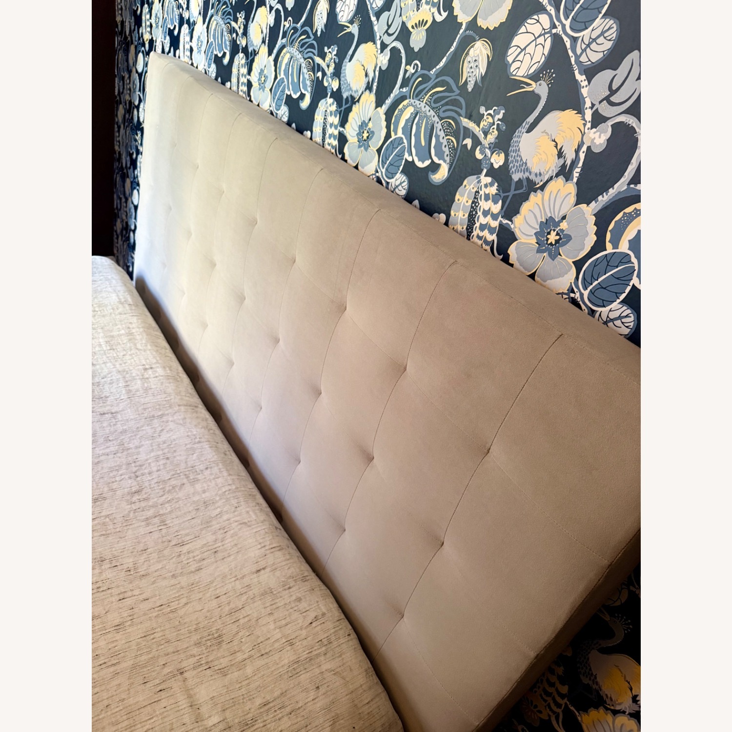 West Elm King Tall Grid Tufted Headboard - image-5