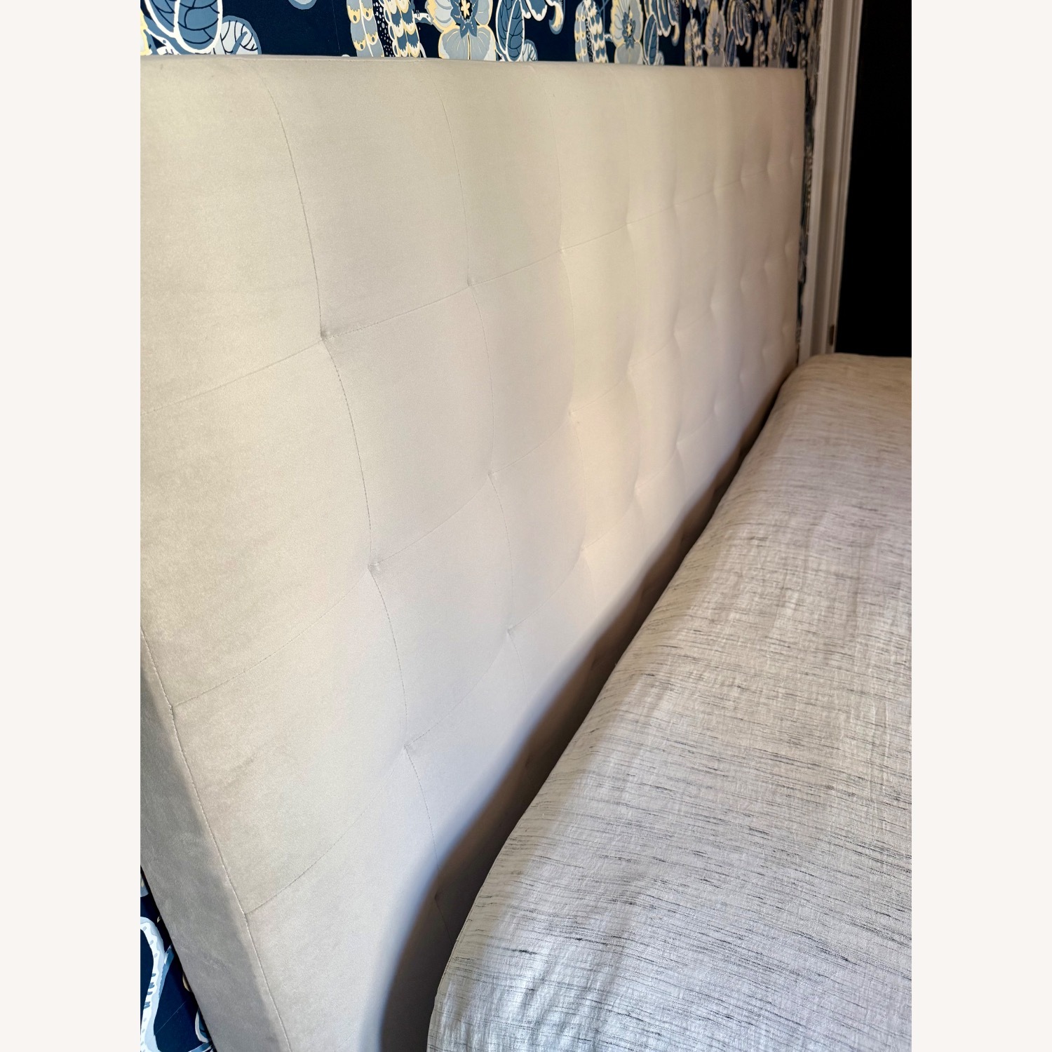 West Elm King Tall Grid Tufted Headboard - image-2