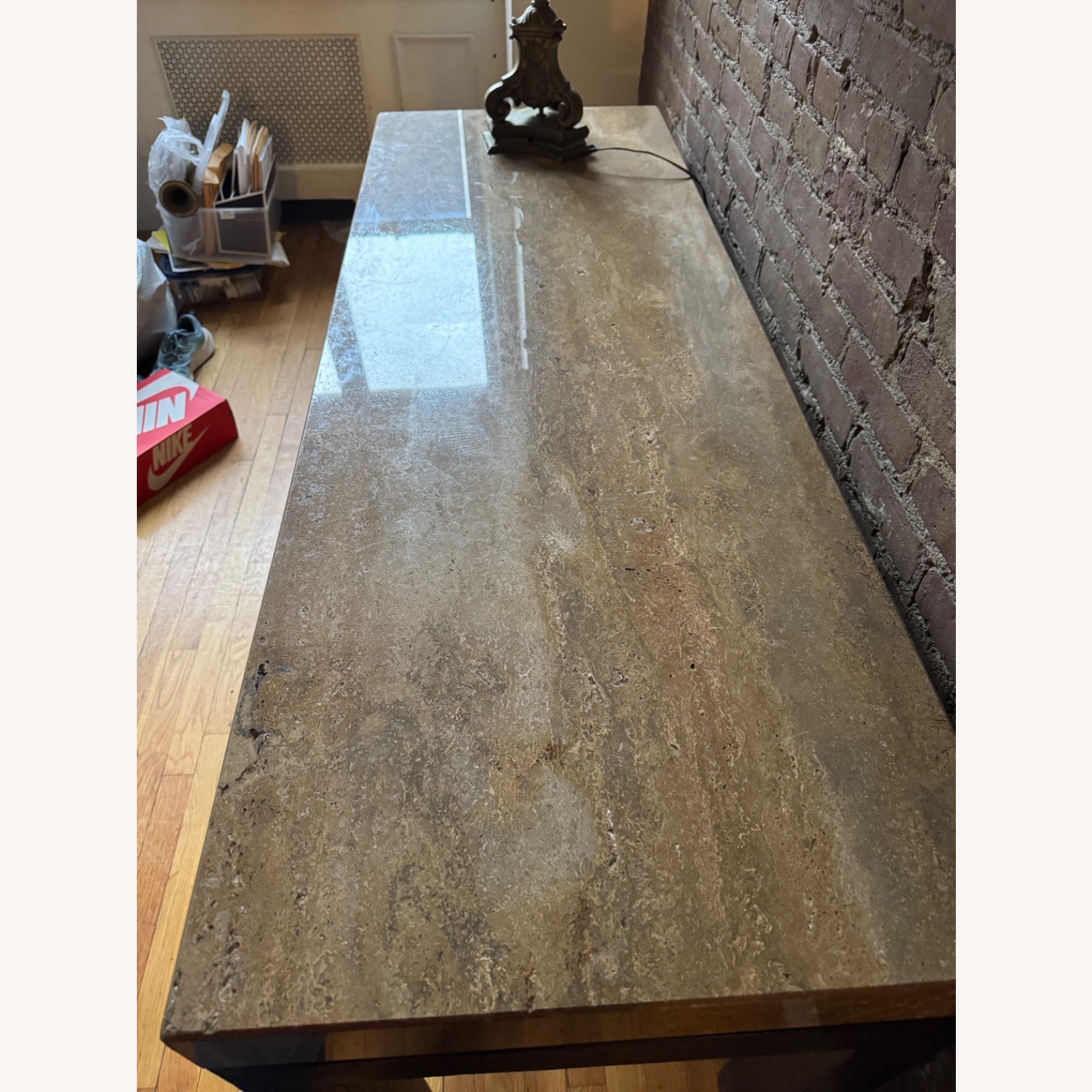 Andrew Martin Travertine Console Table - image-2