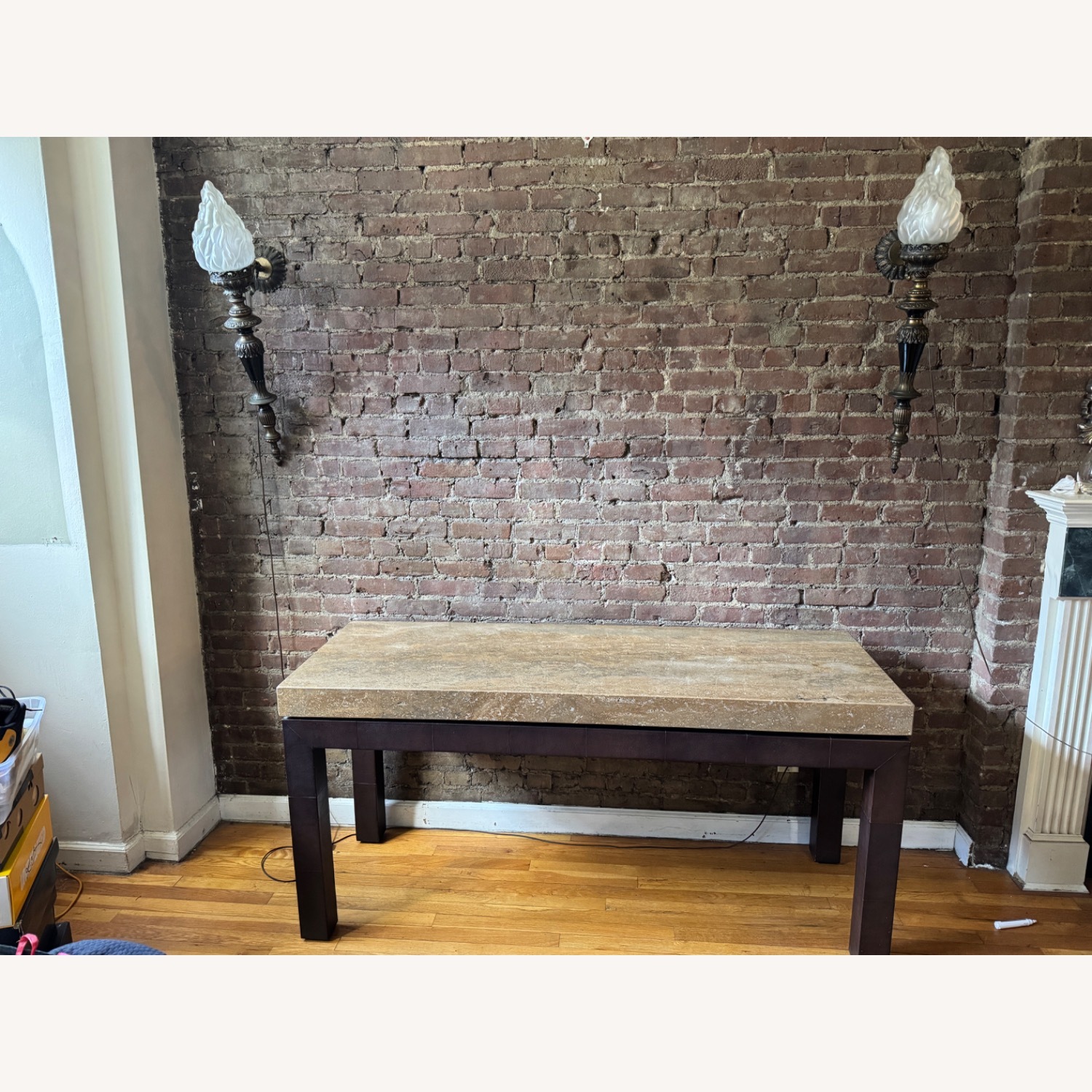 Andrew Martin Travertine Console Table - image-3