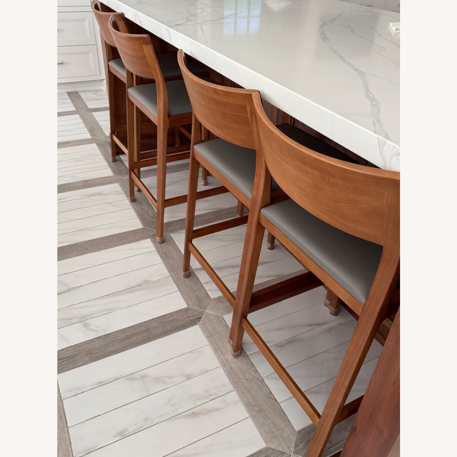 Giulia Light Brown Wood Stools - image-3