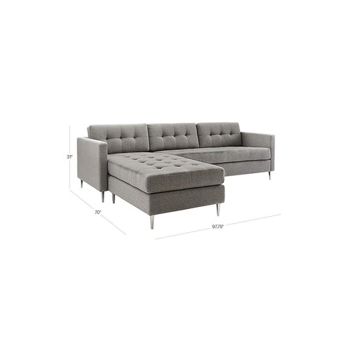 Used CB2 Ditto Tufted Couch with Chaise for sale on AptDeco