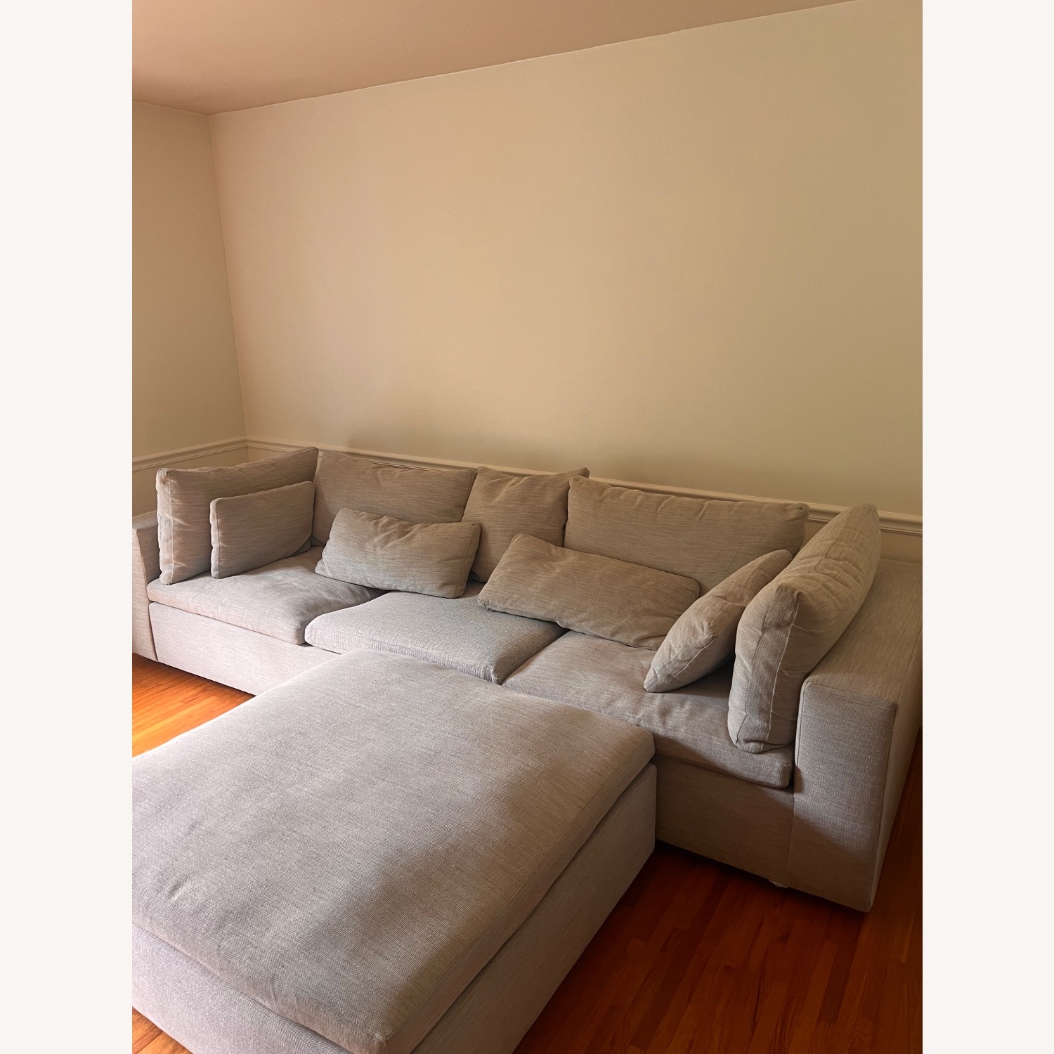 West Elm Harmony Light Gray Fabric 3+ Piece Sectional - image-5