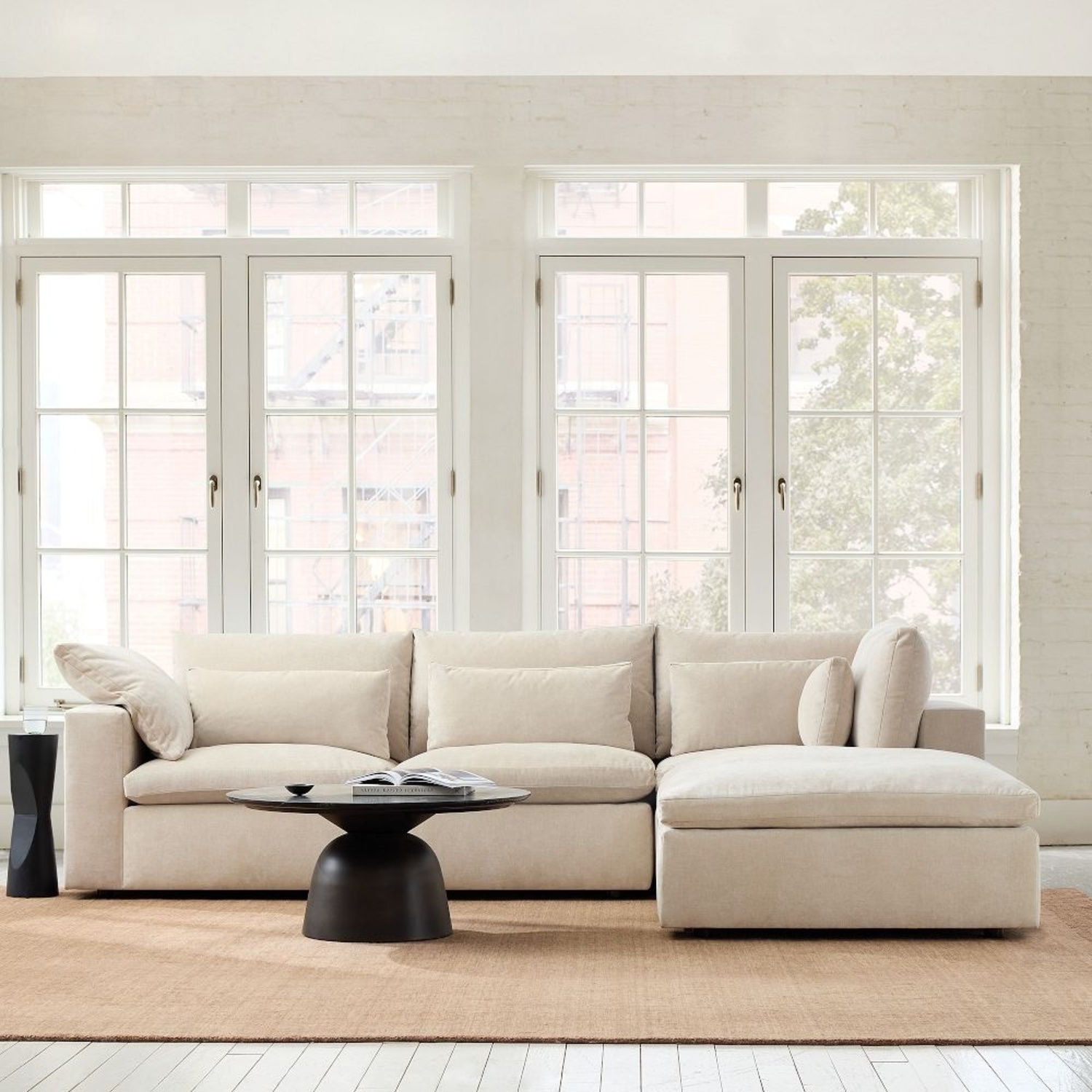 West Elm Harmony Light Gray Fabric 3+ Piece Sectional - image-13
