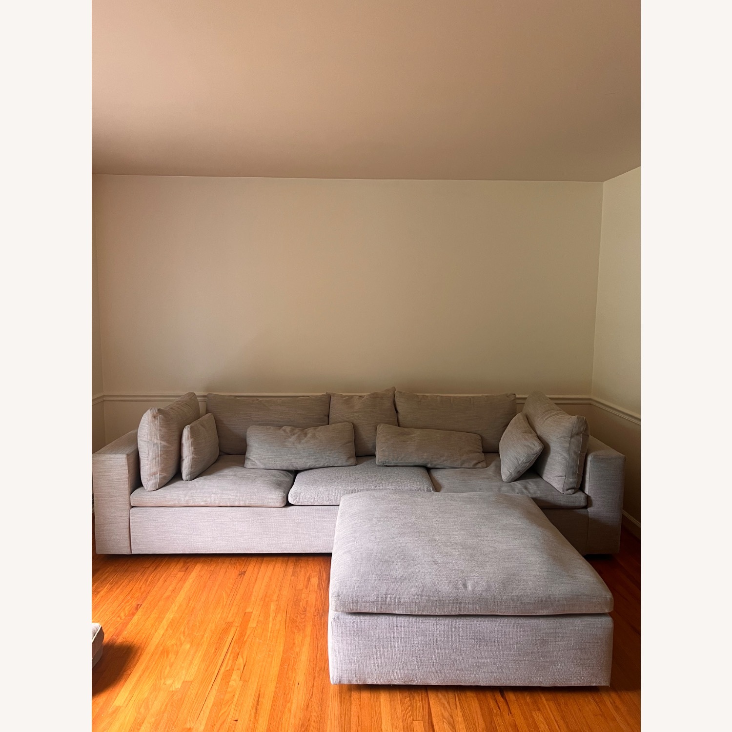 West Elm Harmony Light Gray Fabric 3+ Piece Sectional - image-1