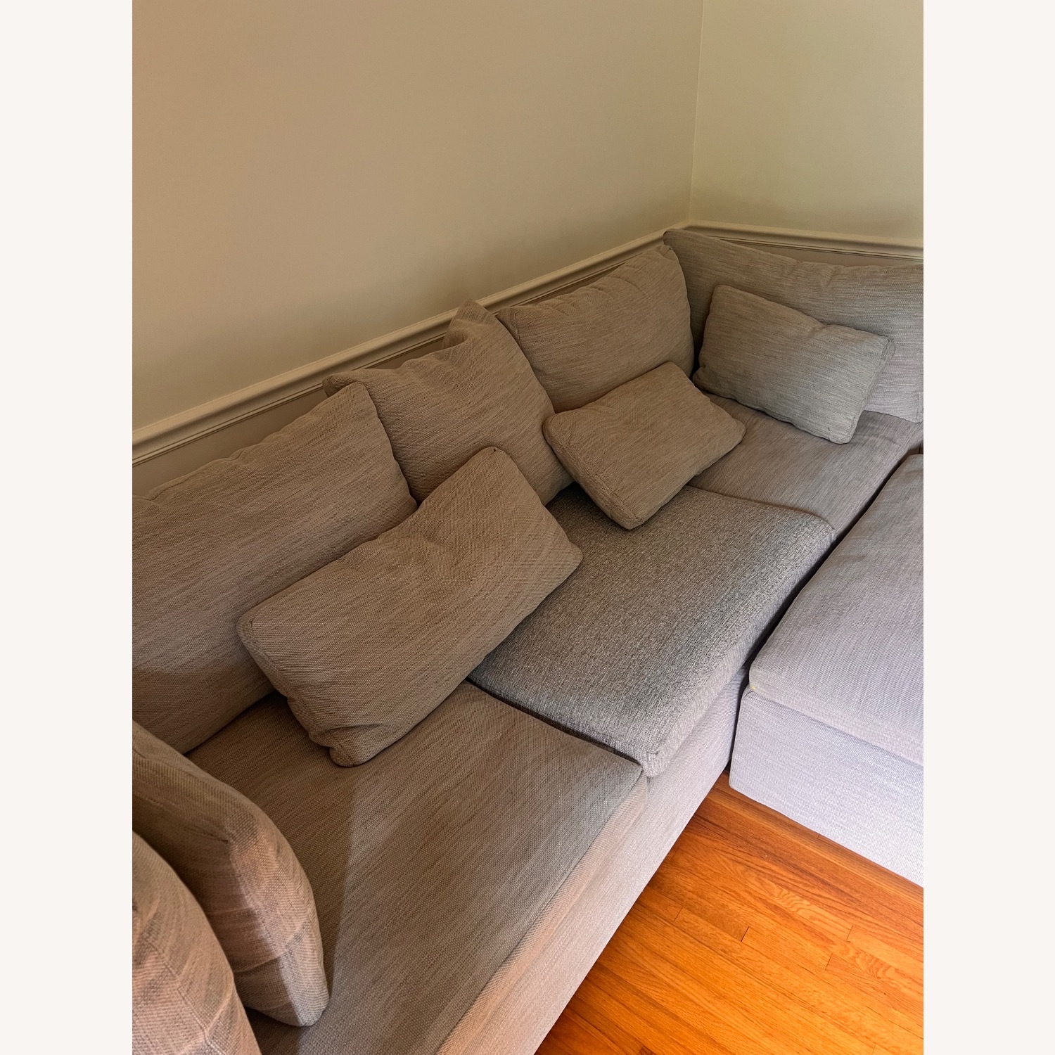 West Elm Harmony Light Gray Fabric 3+ Piece Sectional - image-3