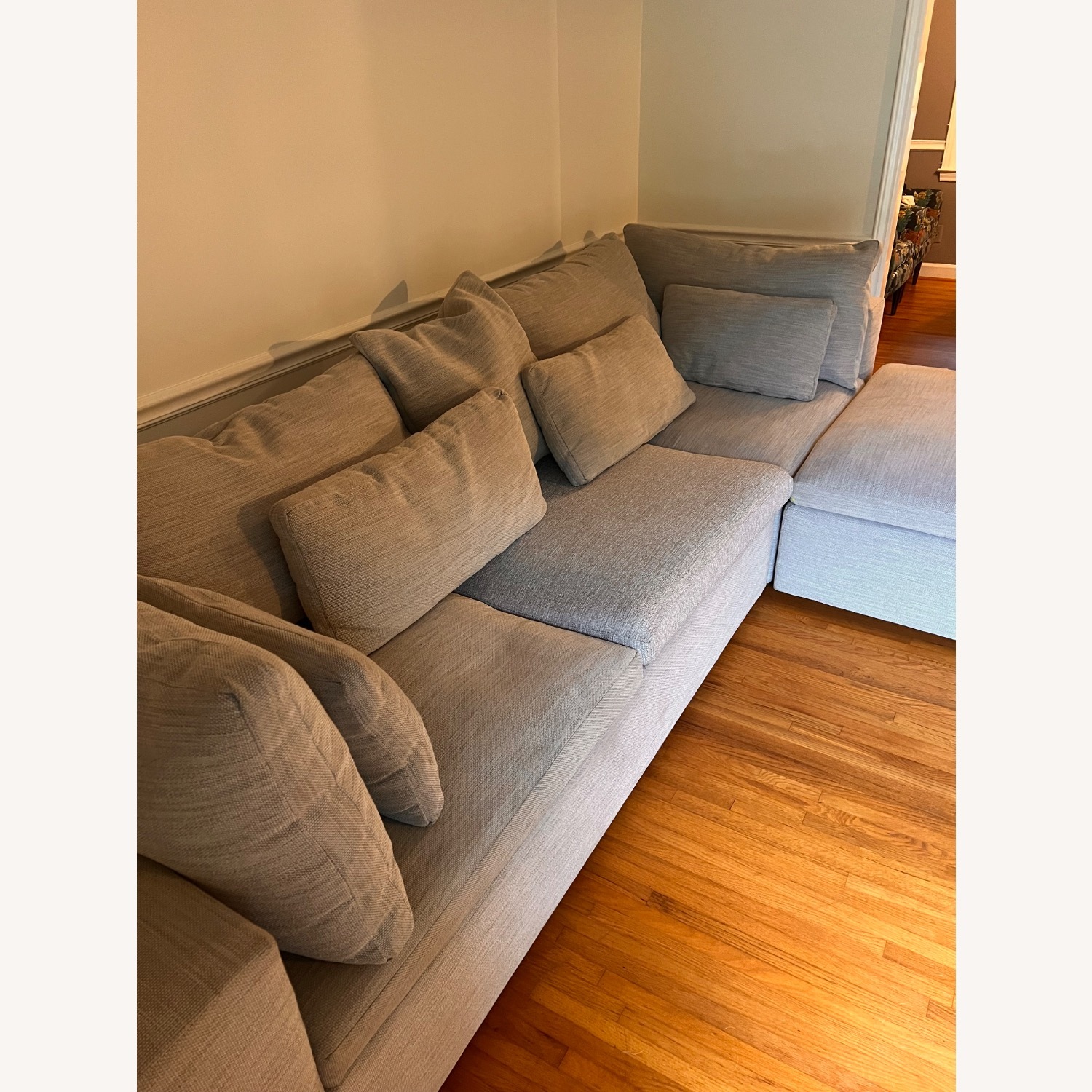 West Elm Harmony Light Gray Fabric 3+ Piece Sectional - image-8