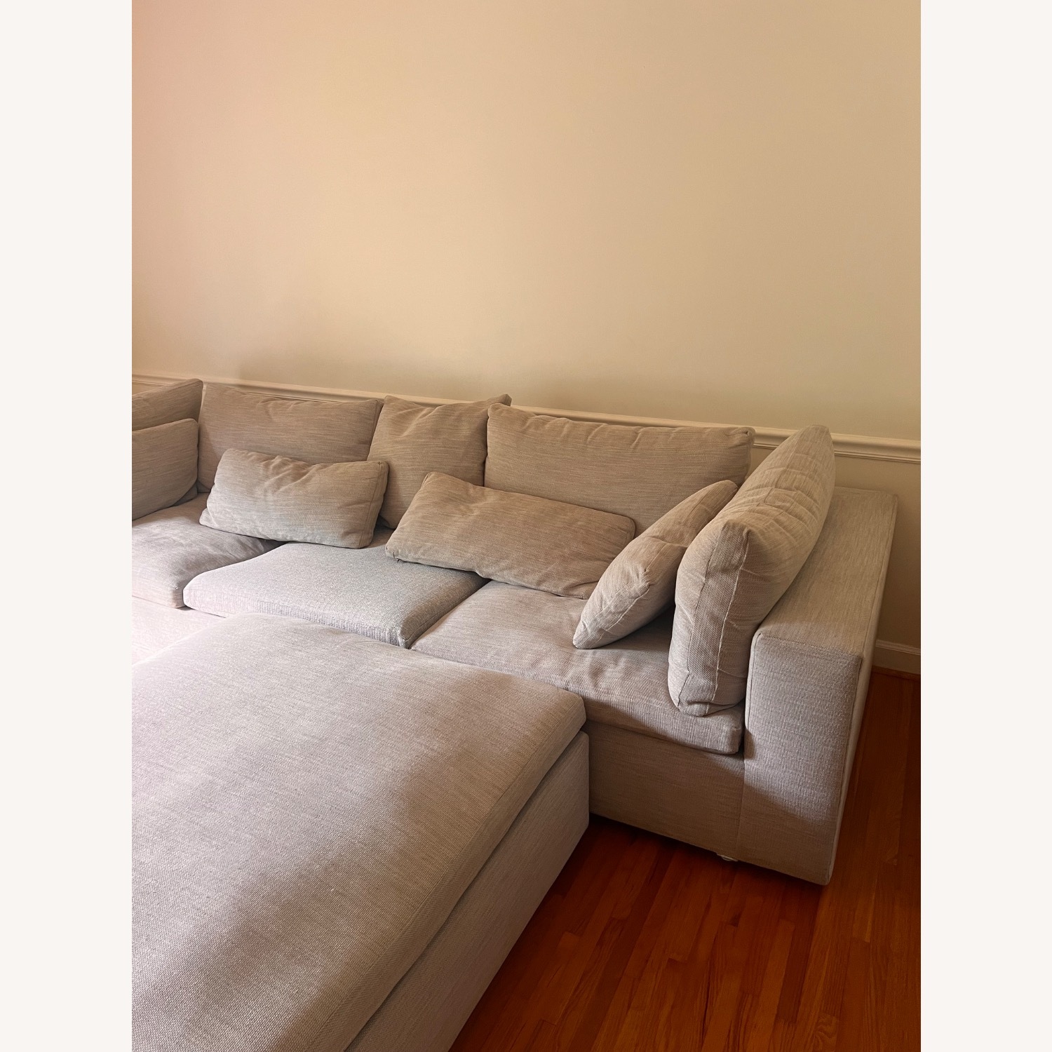 West Elm Harmony Light Gray Fabric 3+ Piece Sectional - image-4