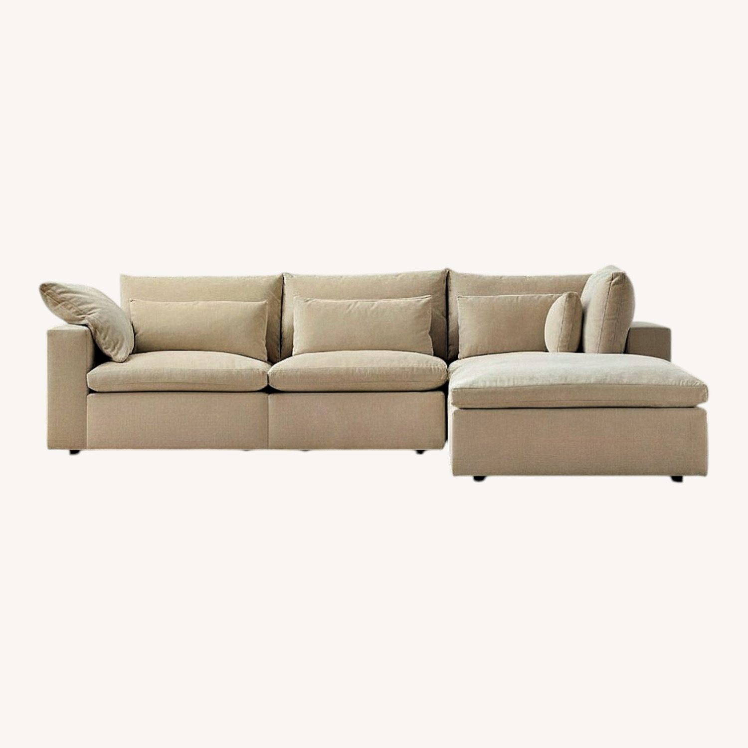 West Elm Harmony Light Gray Fabric 3+ Piece Sectional - image-0