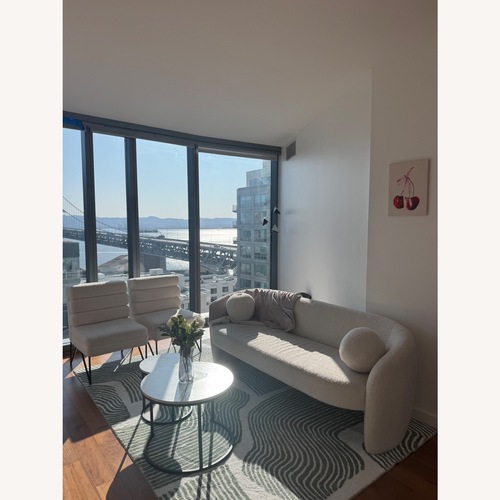Used White Modern Designer Boucle Sofa for sale on AptDeco
