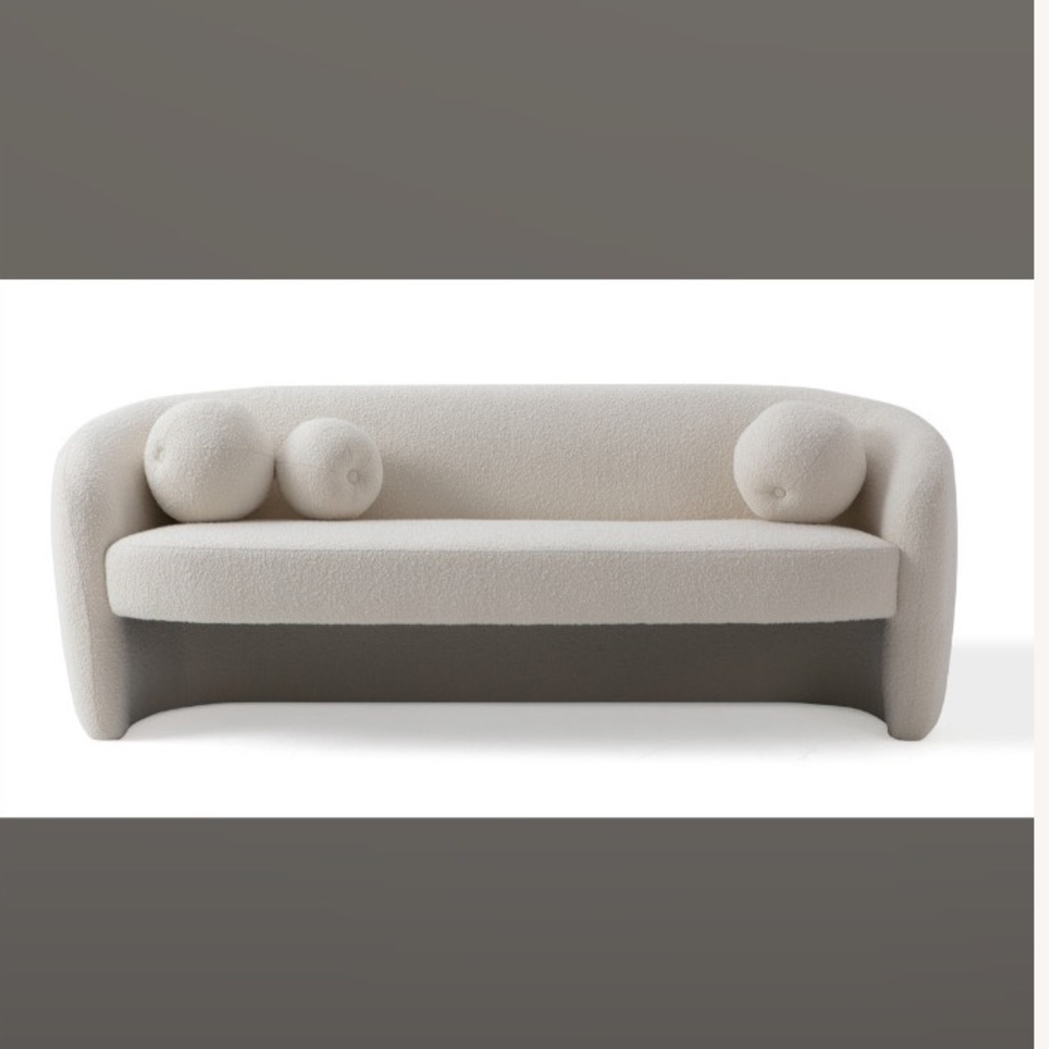 White Modern Designer Boucle Sofa - image-5