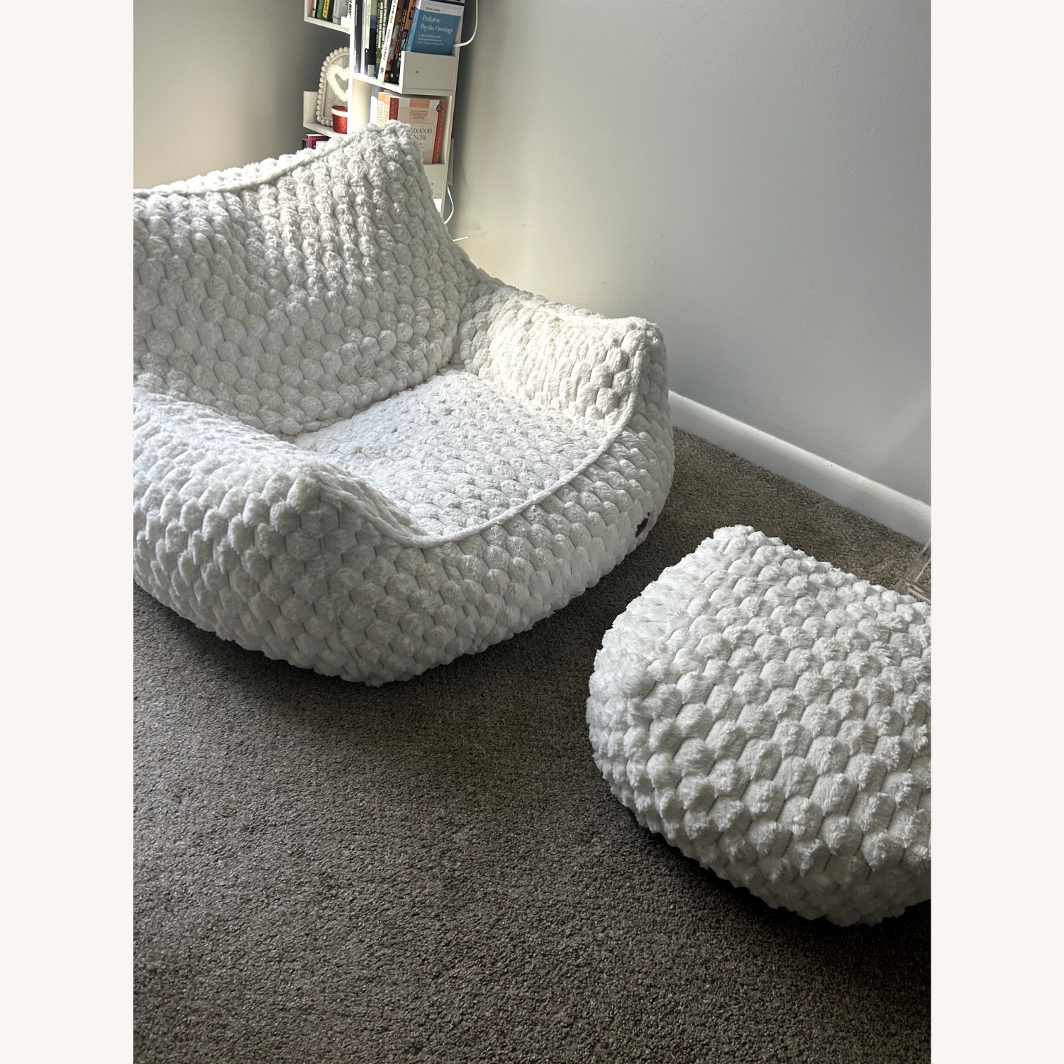 Bean Bag Chair With Ottoman Chair and a Half - image-1