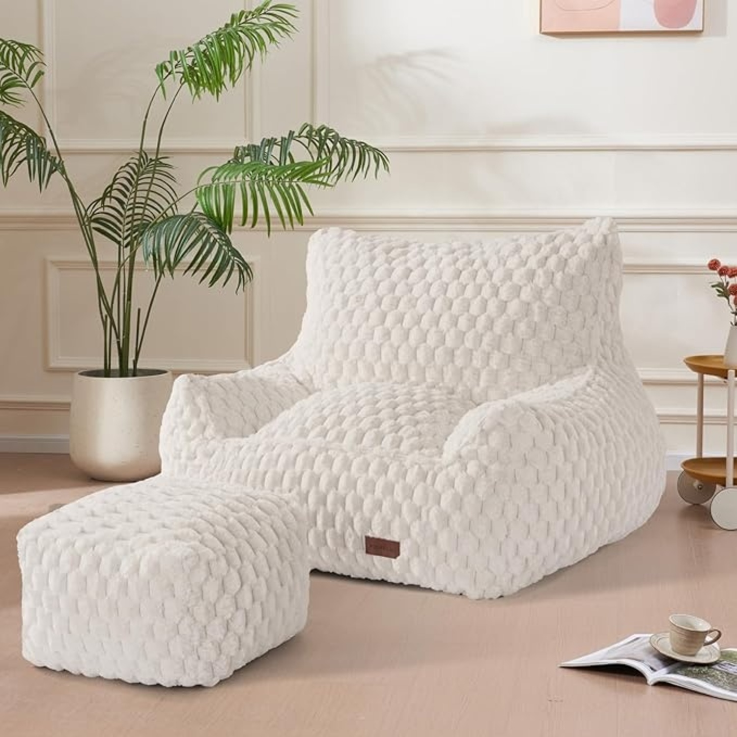 Bean Bag Chair With Ottoman Chair and a Half - image-4