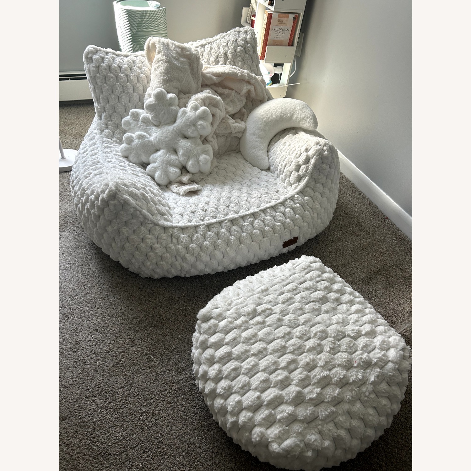 Bean Bag Chair With Ottoman Chair and a Half - image-3