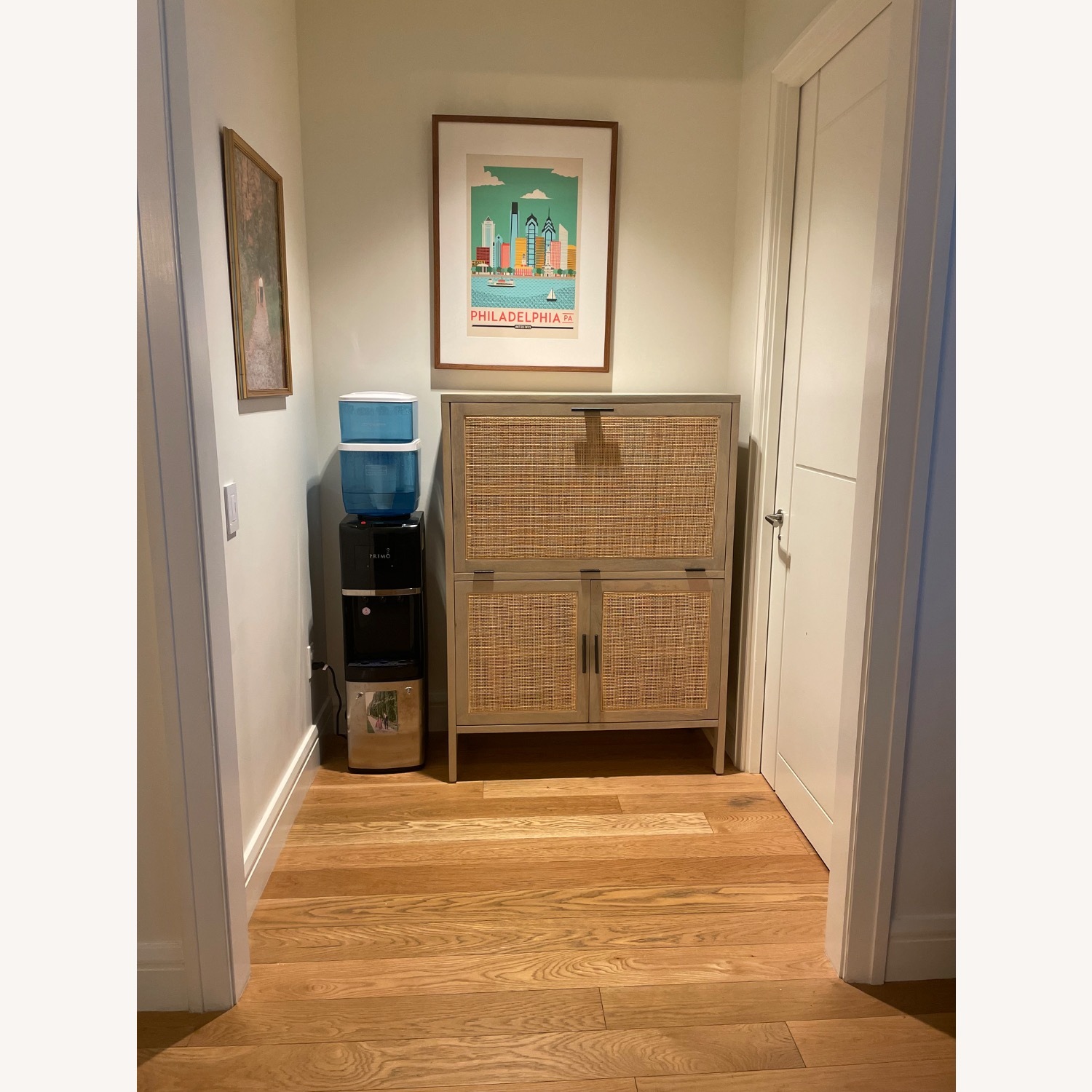 Crate & Barrel Libby Natural Mango Wood Bar Cabinet with Storage - image-1