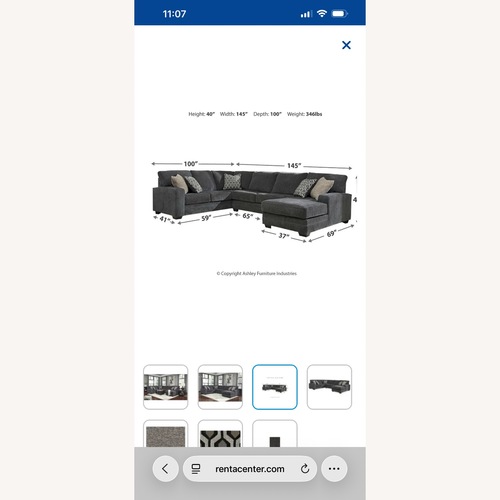 Used Dark Brown Fabric 3+ Piece Sectional for sale on AptDeco