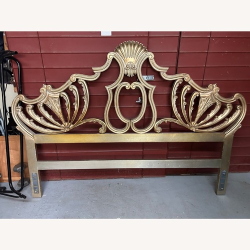 Used Elaborate Golden Wood Headboard for sale on AptDeco