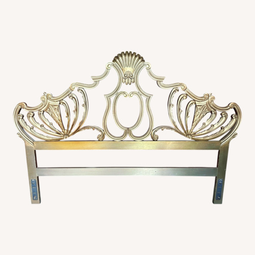 Used Elaborate Golden Wood Headboard for sale on AptDeco