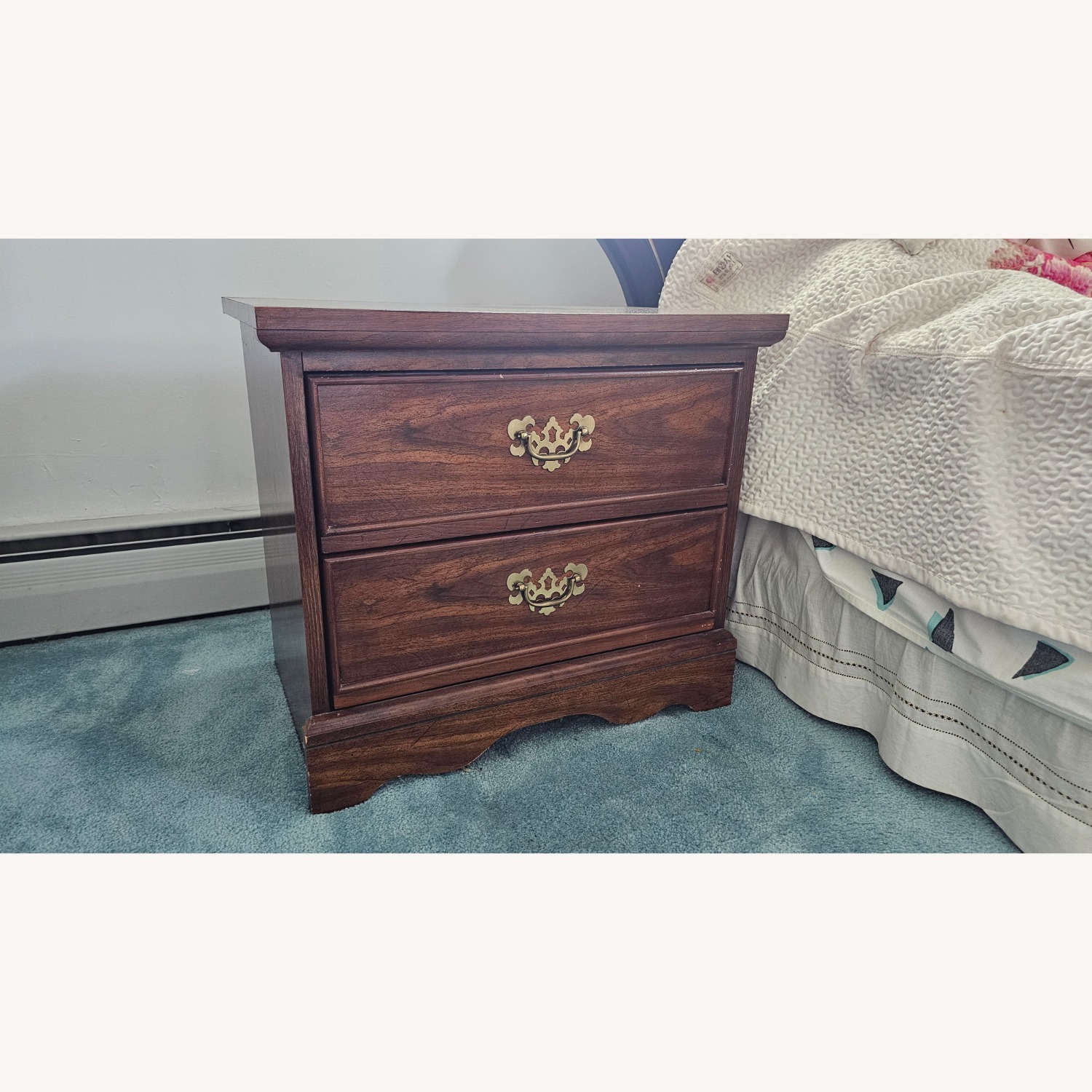 Vintage/Antique Finds Dark Brown Wood Side Table - image-2