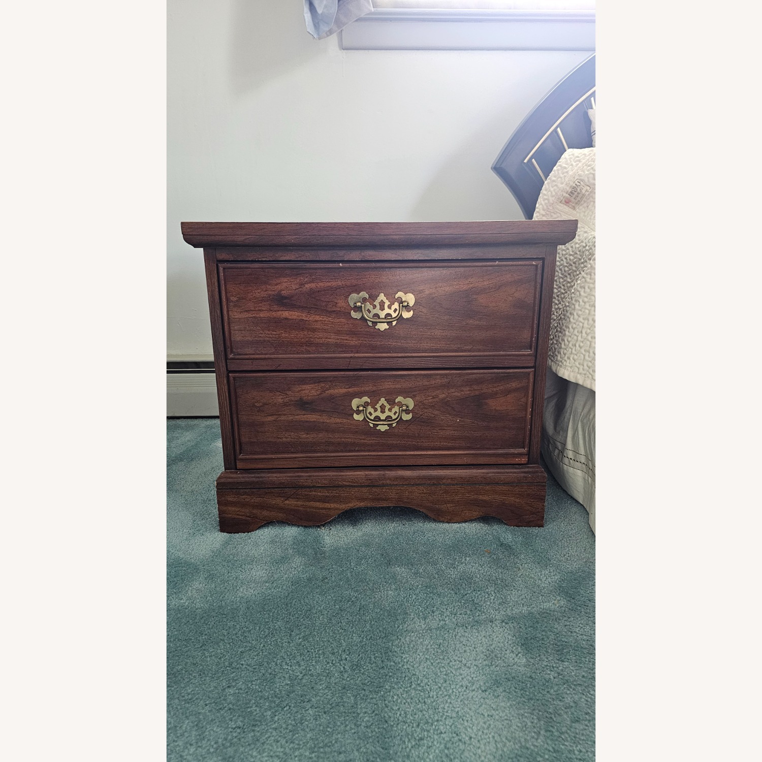 Vintage/Antique Finds Dark Brown Wood Side Table - image-1