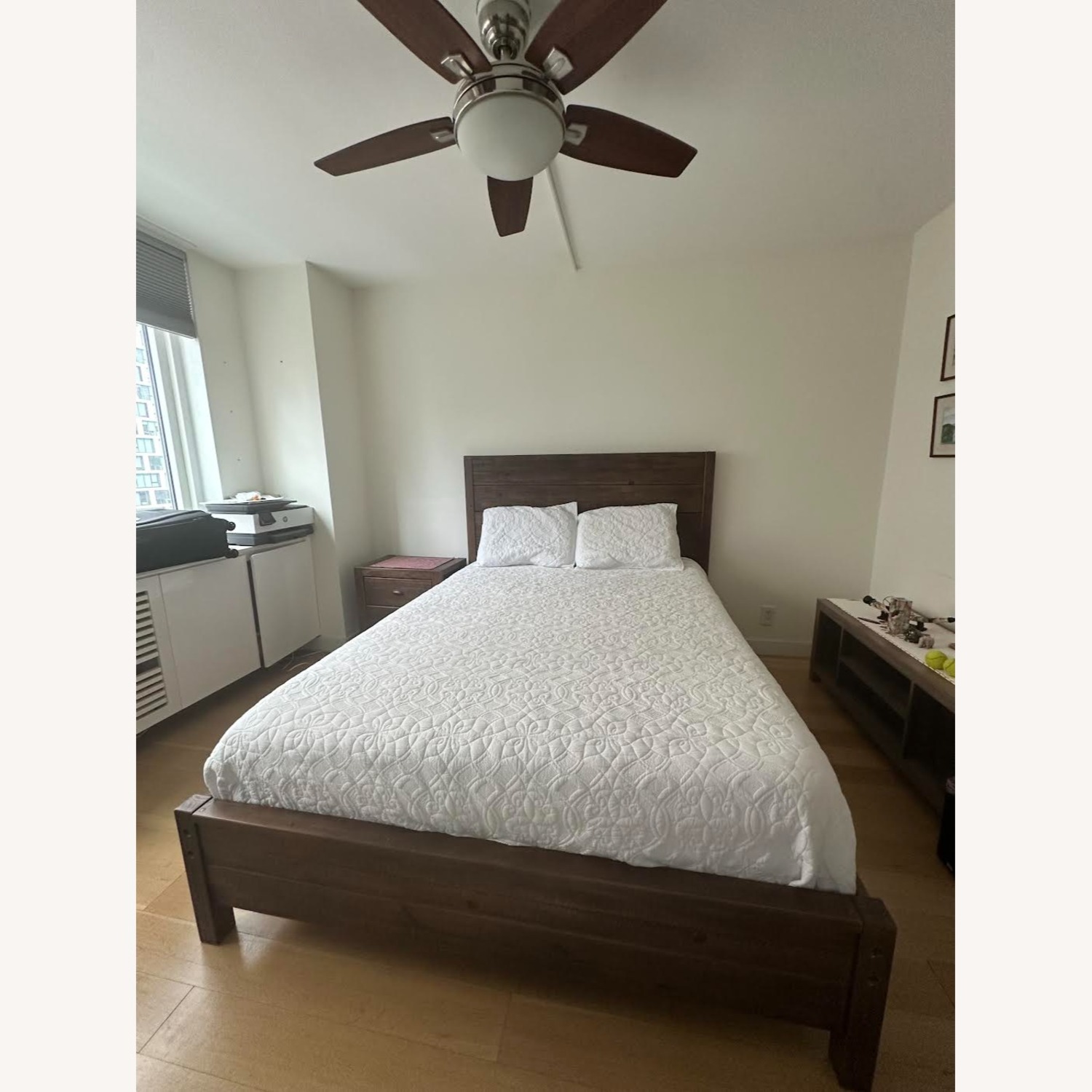 Dark Brown Wood Bed Frame - image-2
