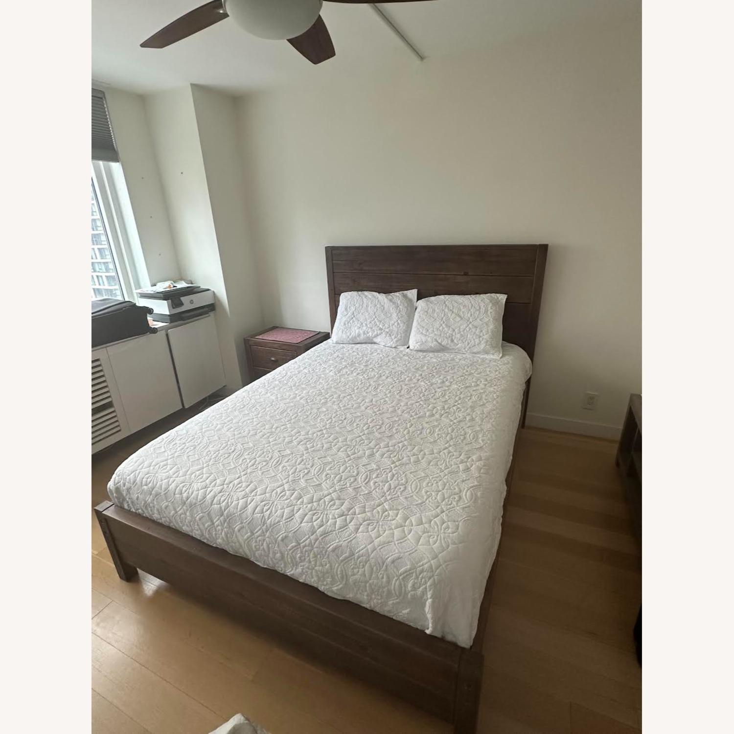 Dark Brown Wood Bed Frame - image-1
