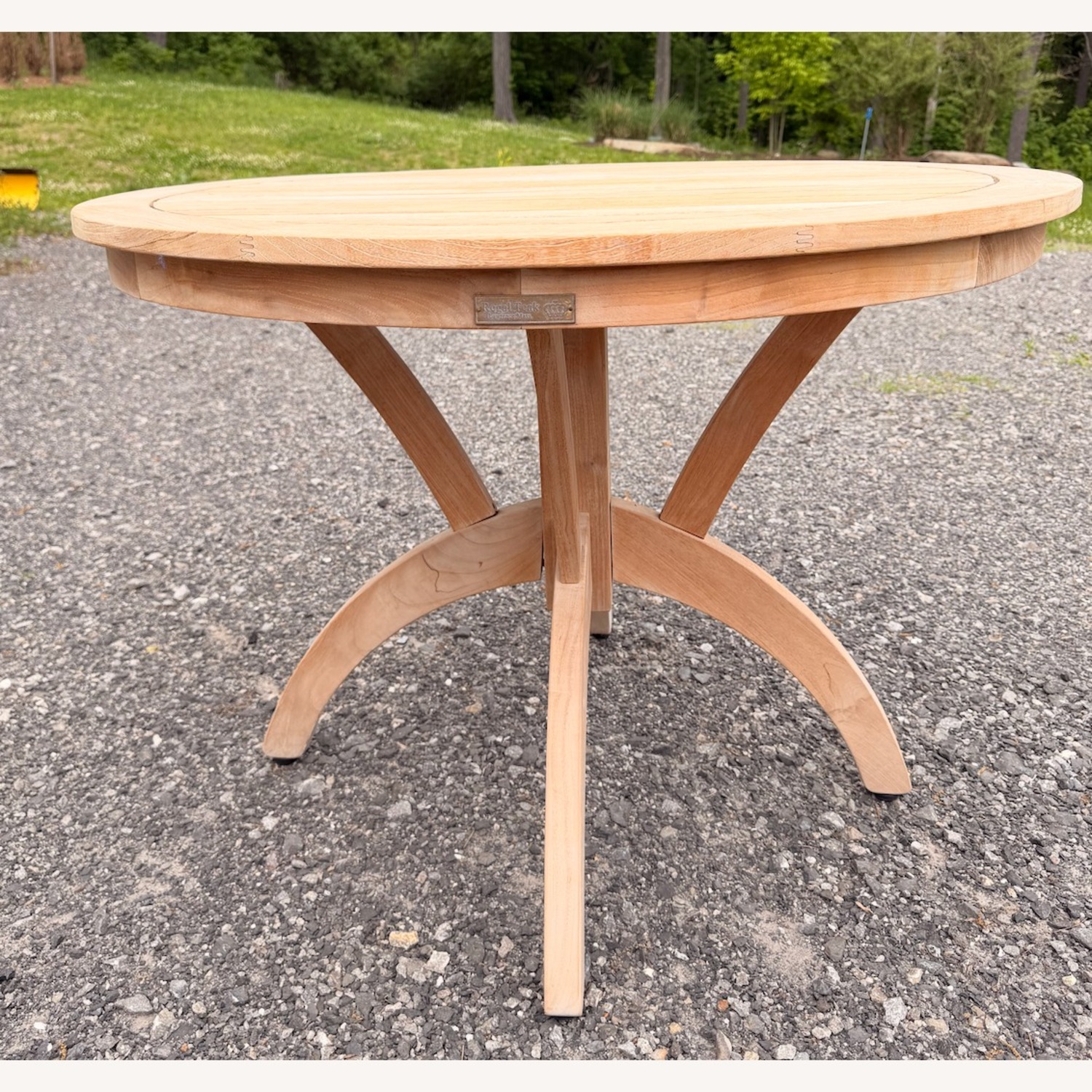 Solid Teak Round Pedestal Dining Table - image-1