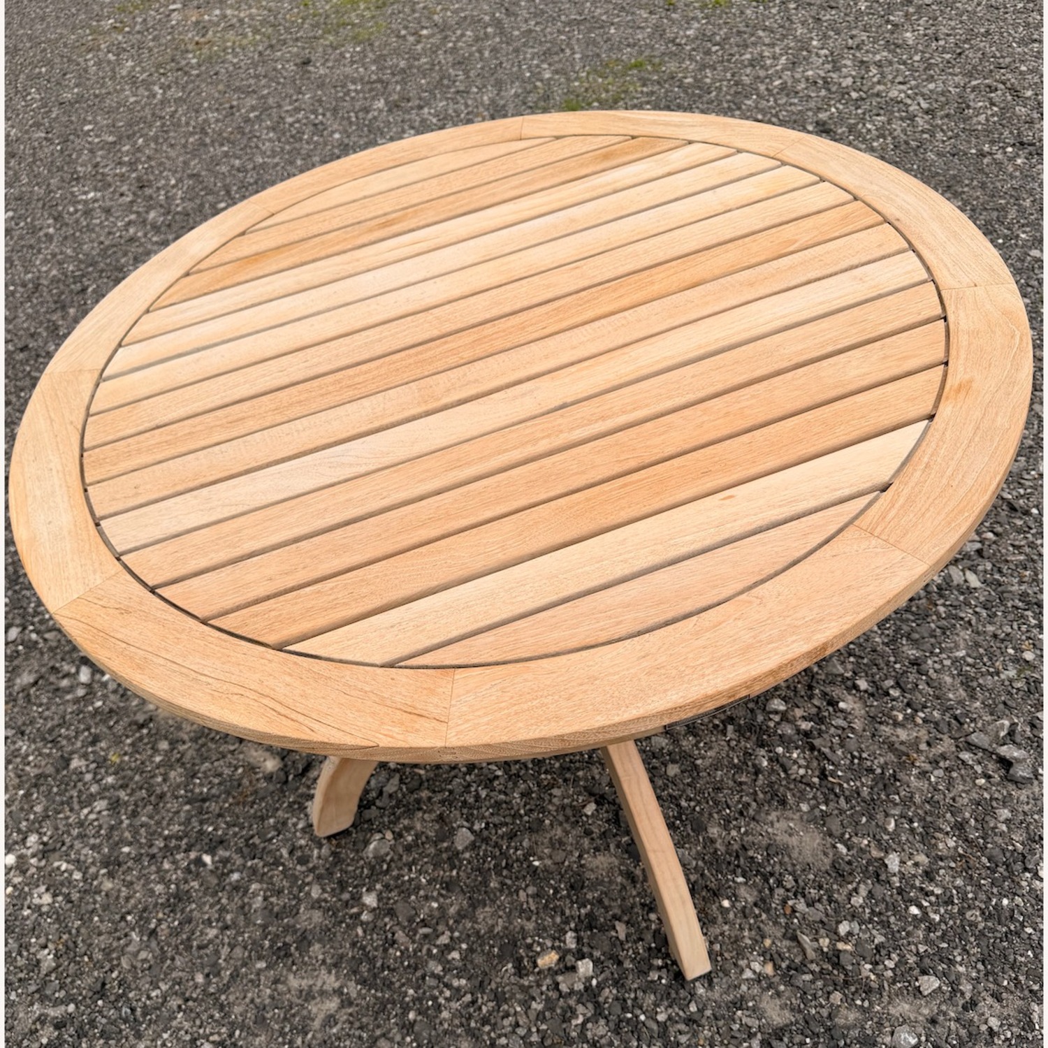 Solid Teak Round Pedestal Dining Table - image-2
