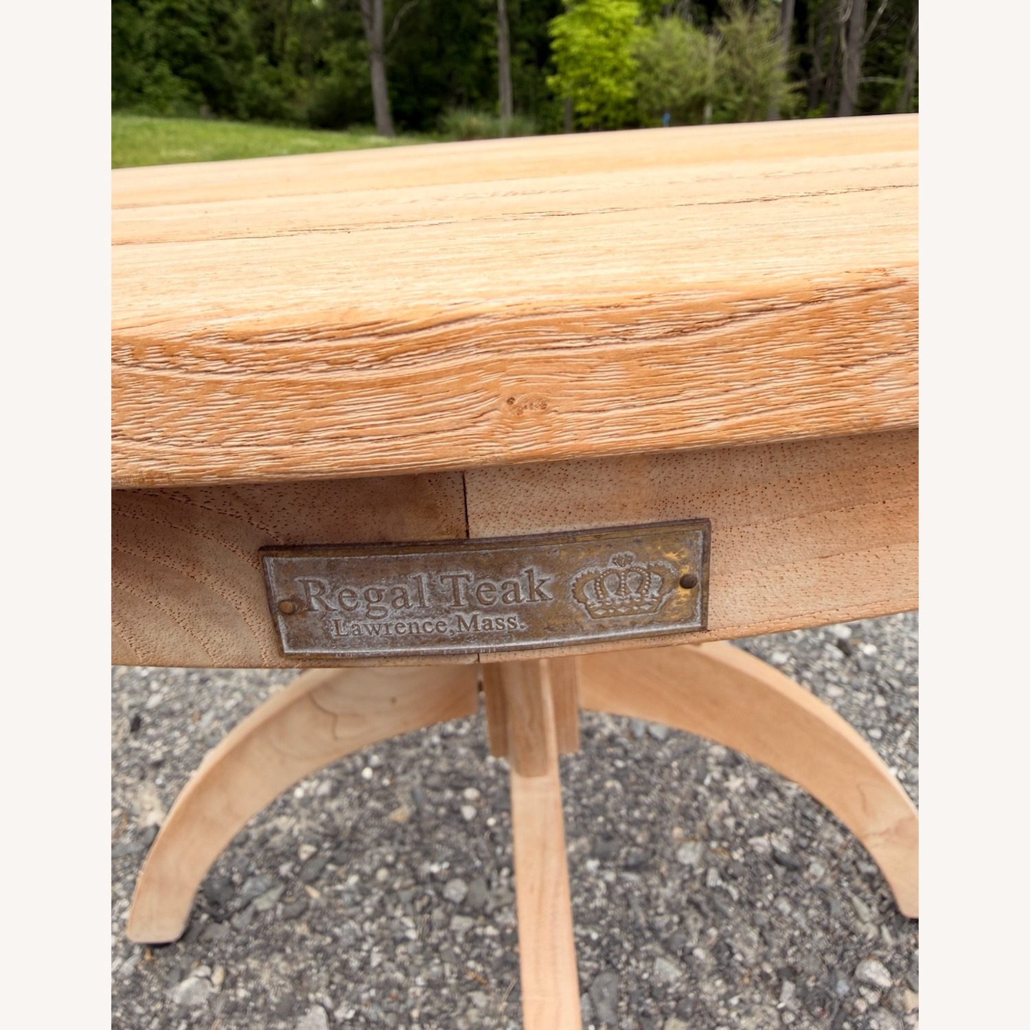 Solid Teak Round Pedestal Dining Table - image-3