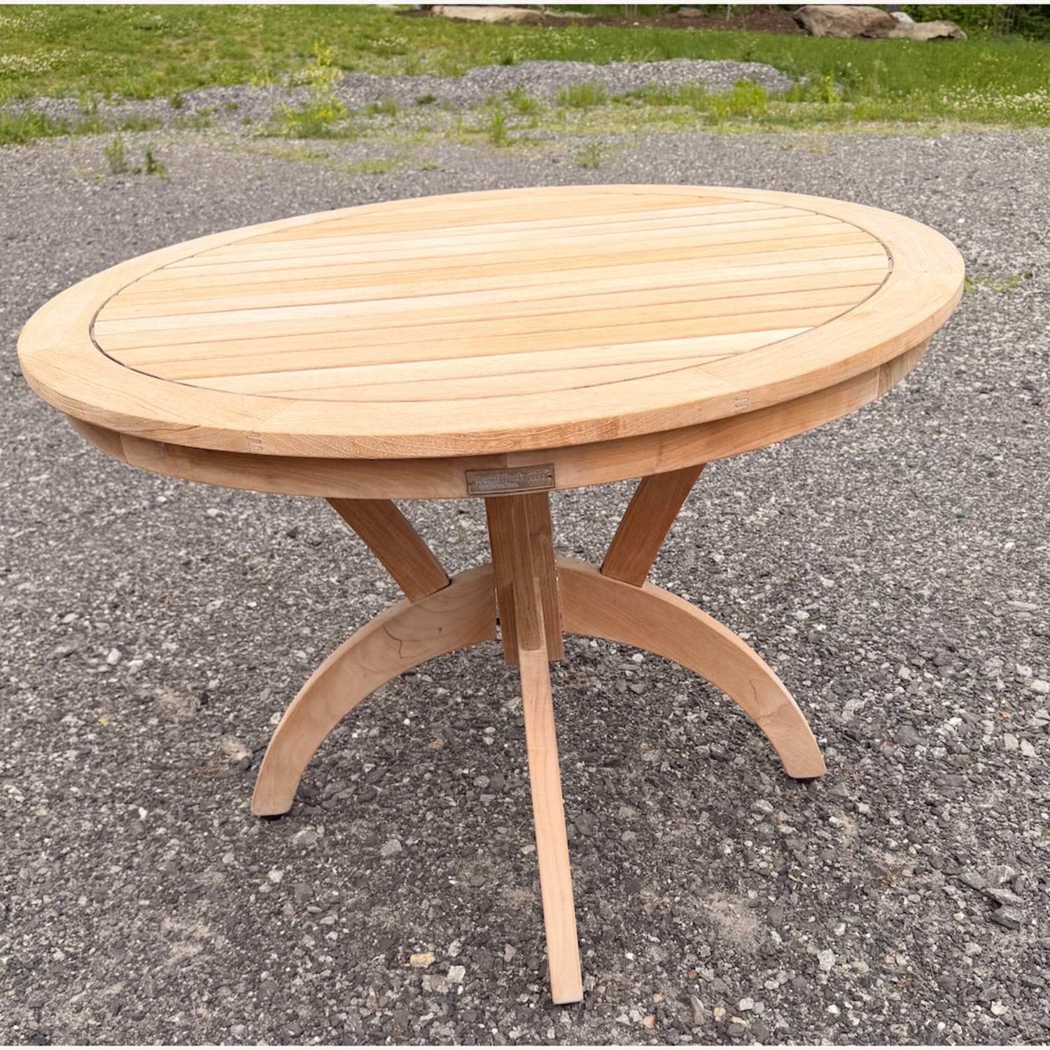 Solid Teak Round Pedestal Dining Table - image-4