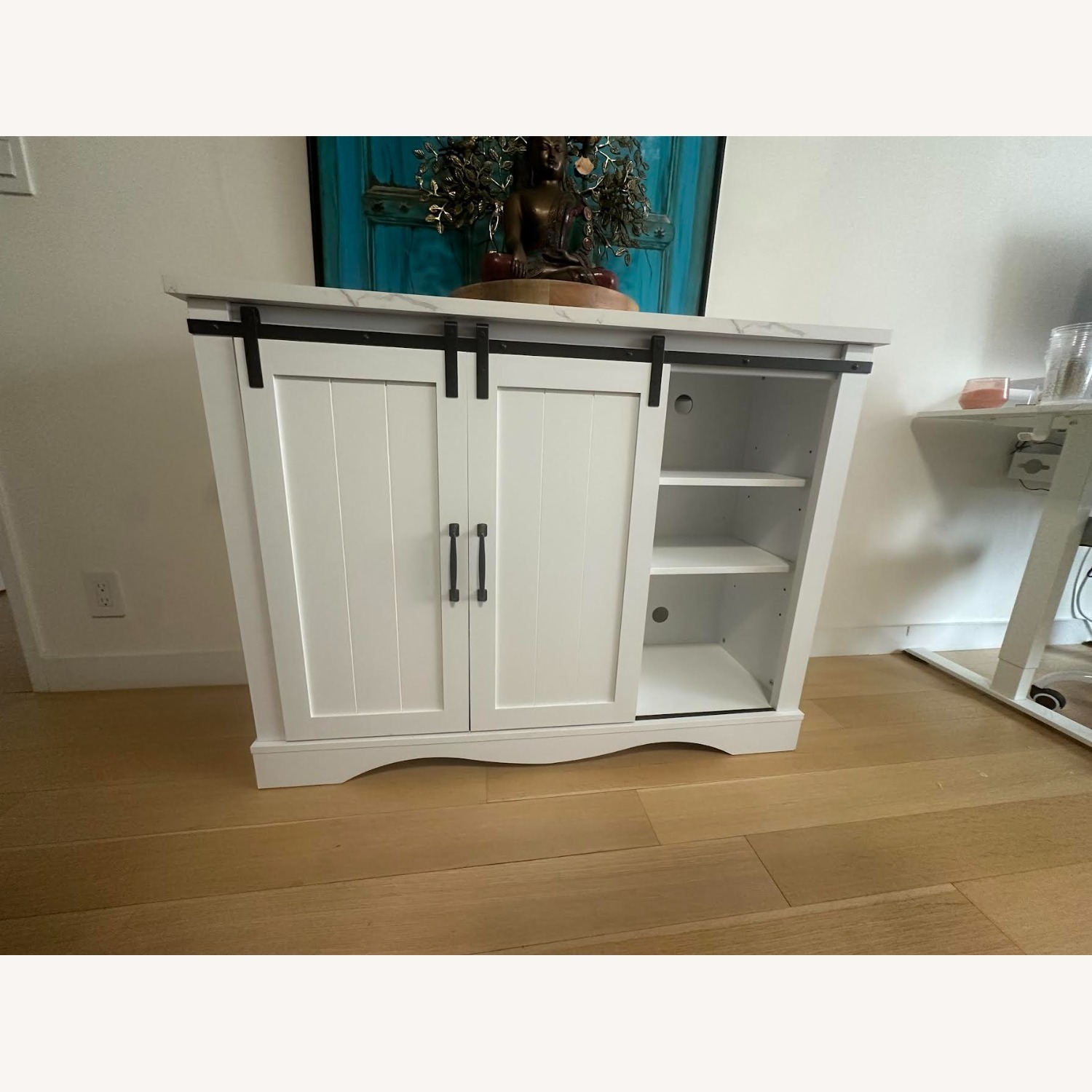 White Wood Bar Cart - image-2