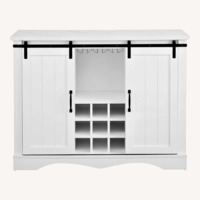 White Wood Bar Cart