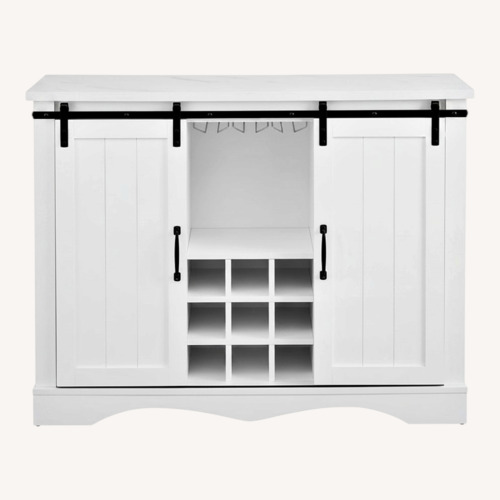 Used White Wood Bar Cart for sale on AptDeco