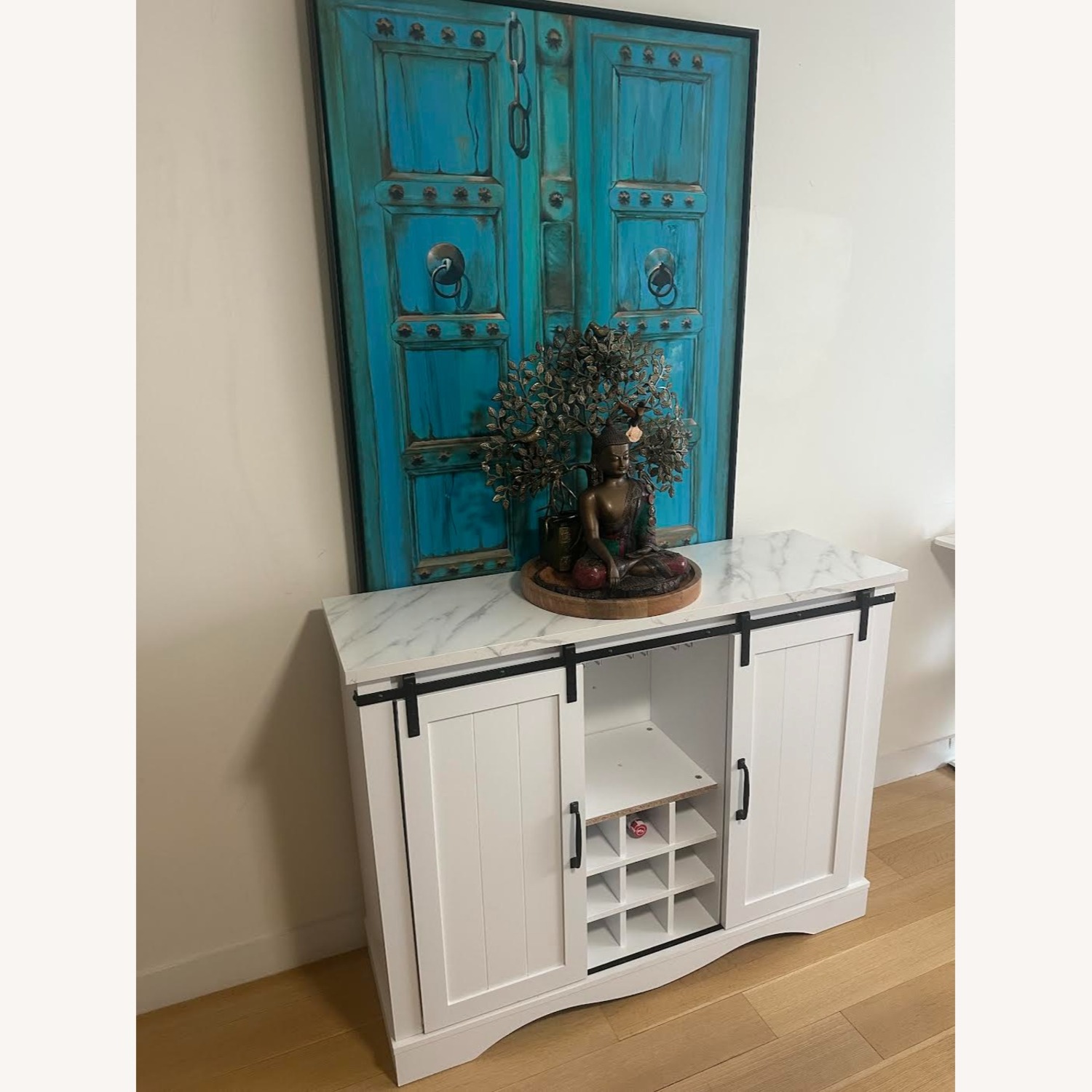 White Wood Bar Cart - image-1