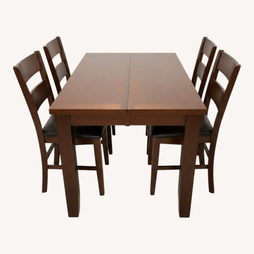 Used Dark Brown Wood Dining Sets with 6 Wooden Chairs for sale on AptDeco