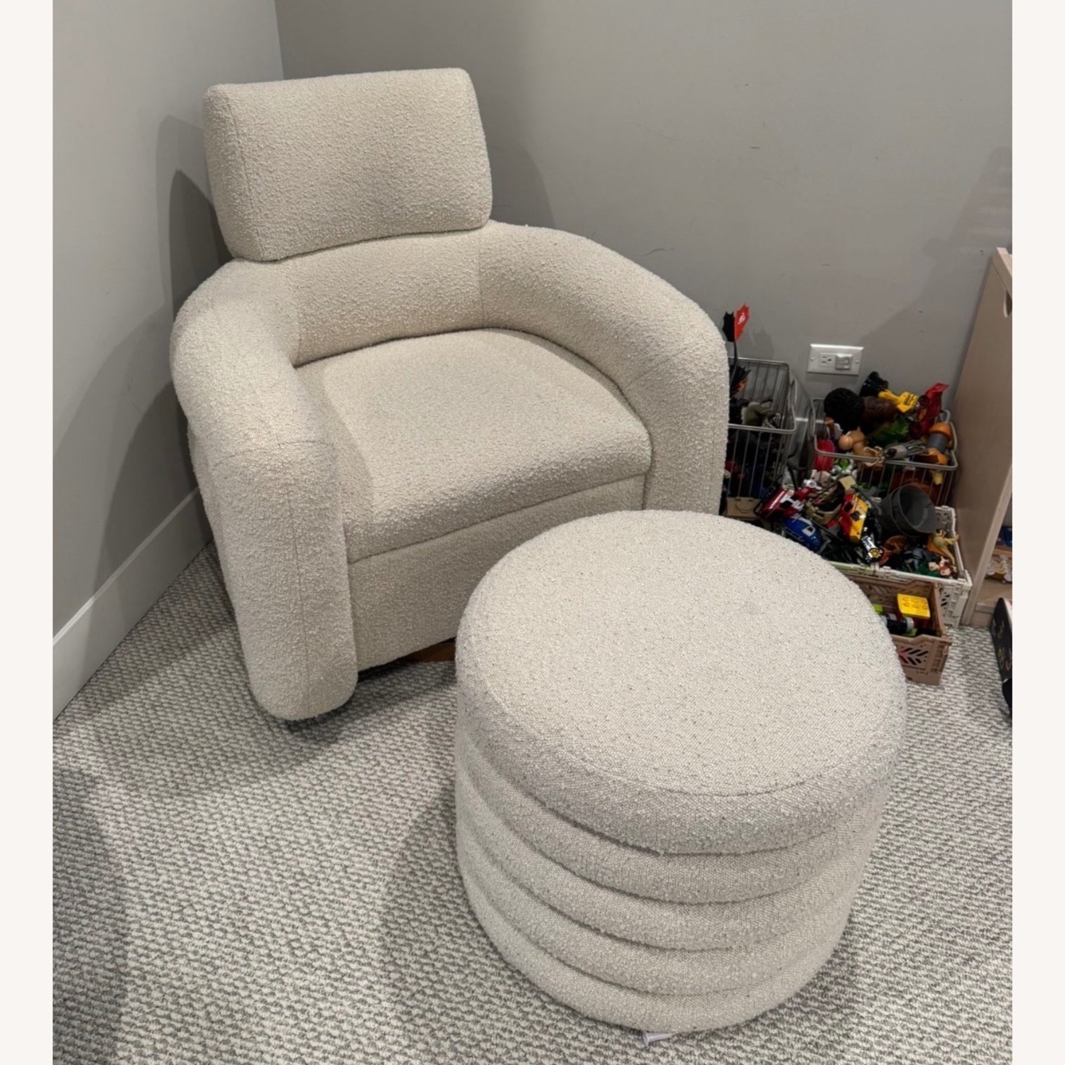 Crate & Barrel Snoozer Chair & Ottoman - image-1