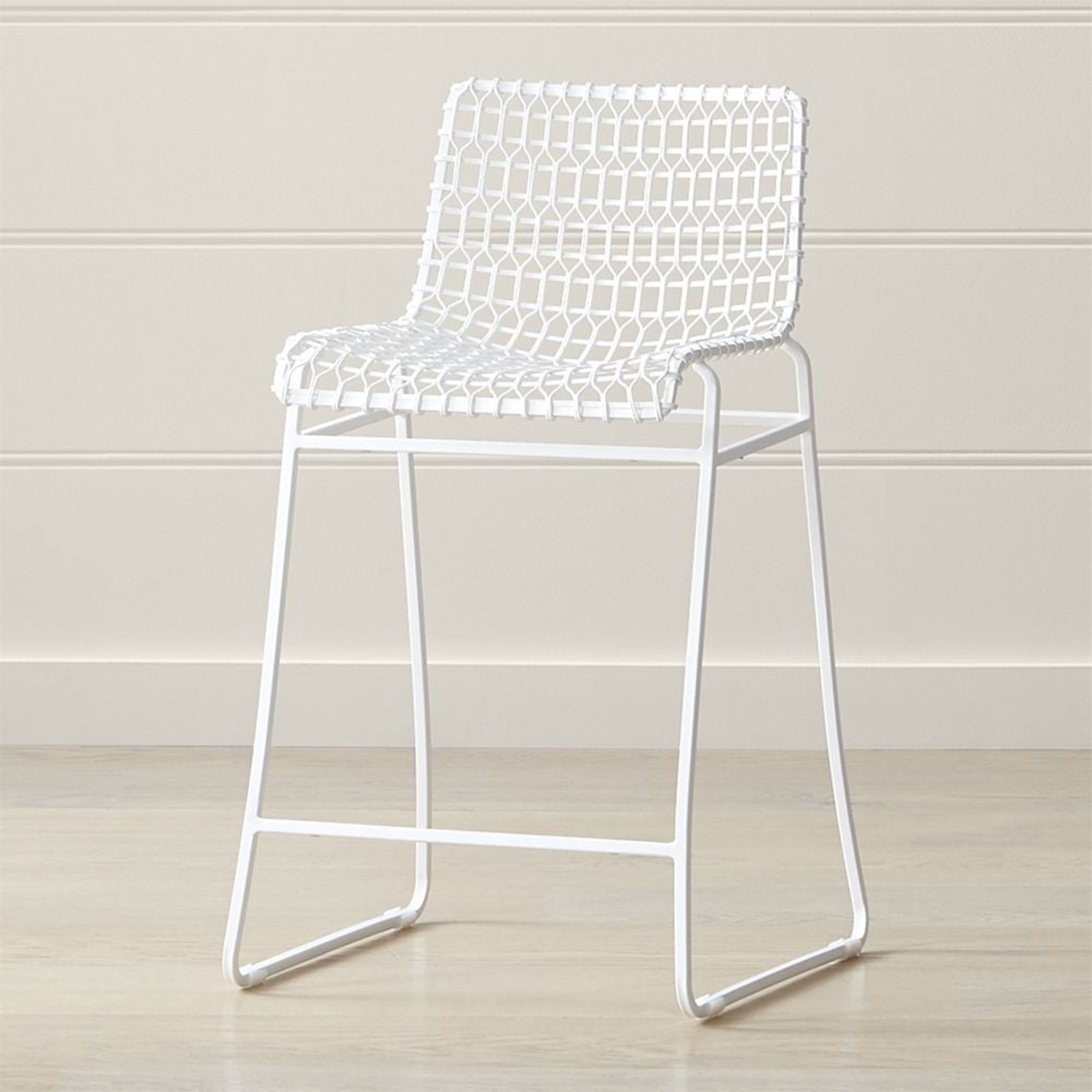 3 Crate & Barrel Tig White Metal Counter Stool - image-8